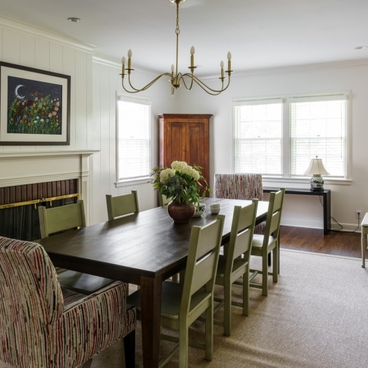 dining room cozy and bright