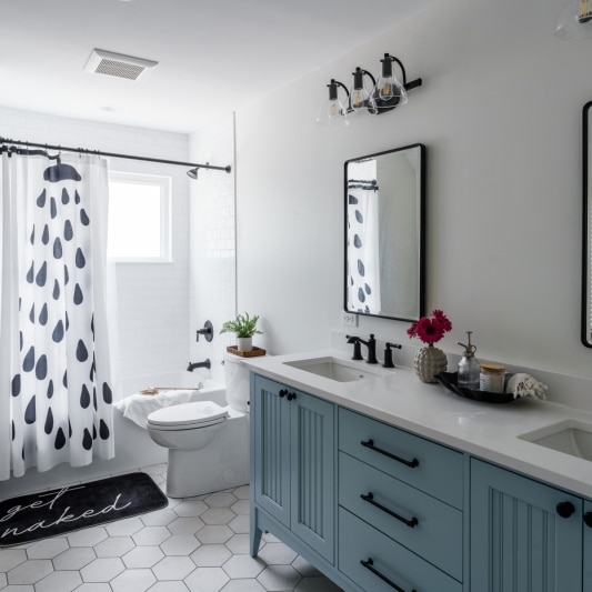 bright, fresh, and clean bathroom