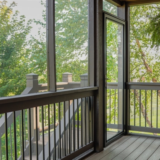 screened porch seamless addition to this overland park kansas deck