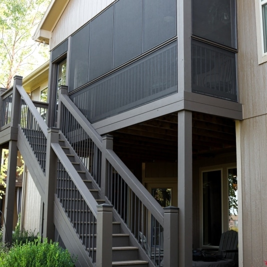 screened porch seamless addition to this overland park kansas deck