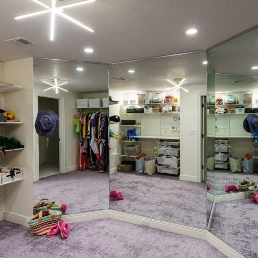 storage solutions in leawood basement remodel