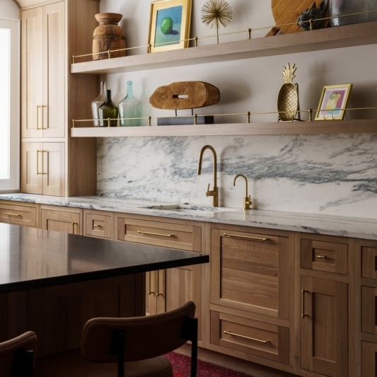 Luxury basement remodel kitchen area in basement