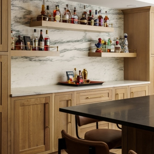 Luxury basement remodel kitchen area in basement