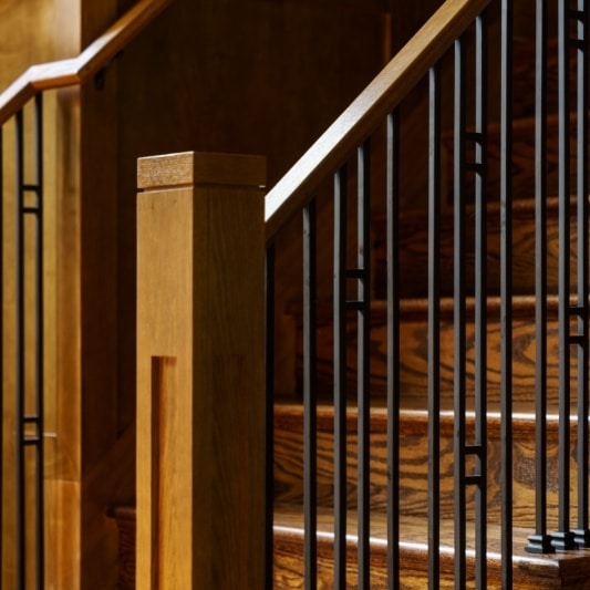 modern stair railing and baluster details