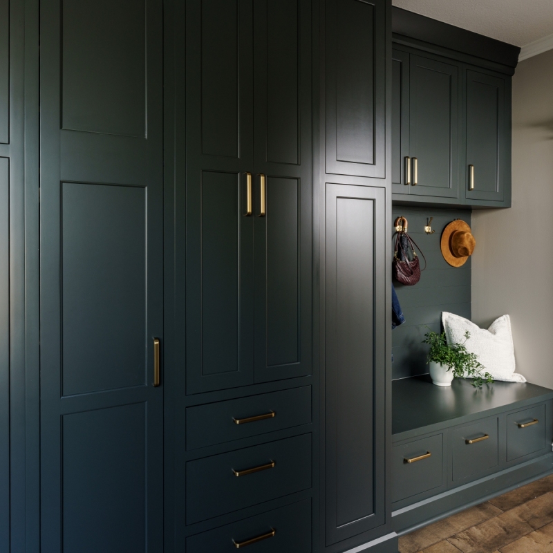 Entryway storage and bench