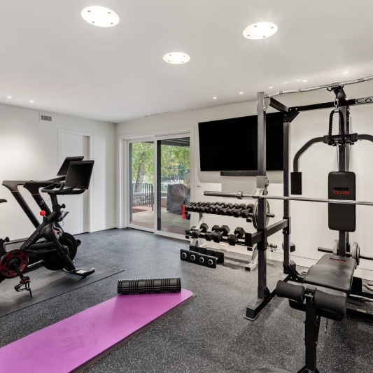 basement remodel with full gym