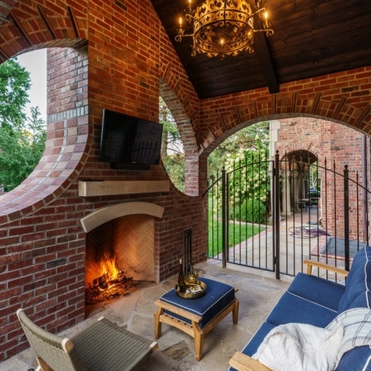 covered porch addition with traditional elements and italian inspiration