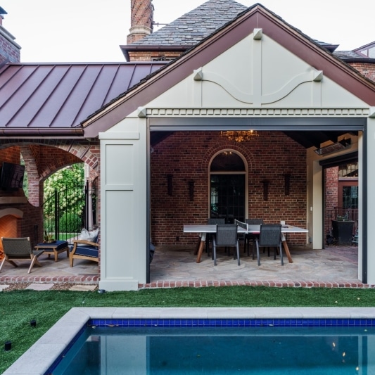 covered porch addition with traditional elements and italian inspiration