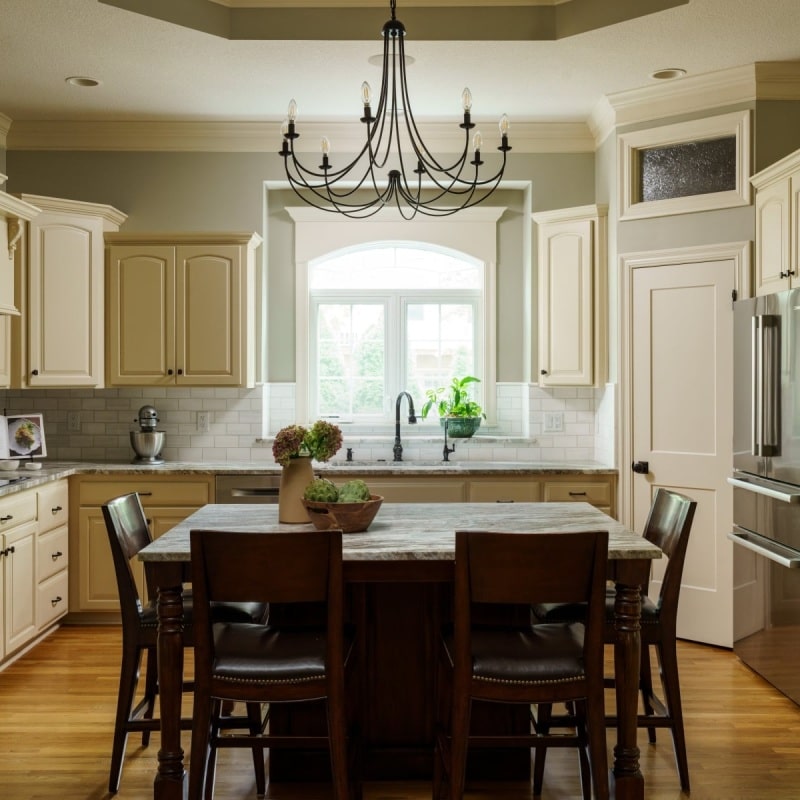 kitchen refresh with warm creamy cabinets