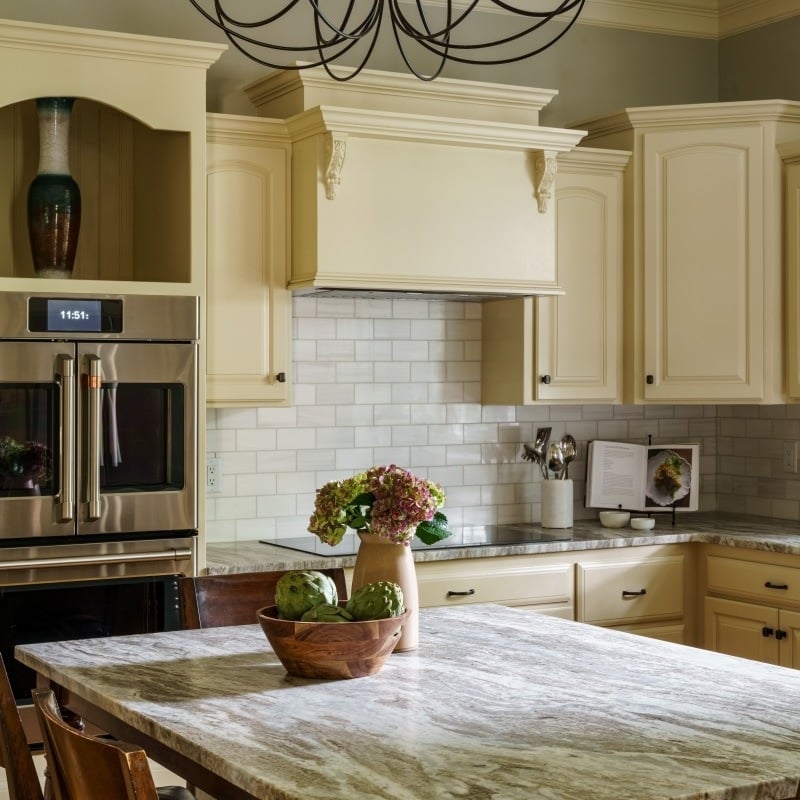 kitchen refresh with warm creamy cabinets