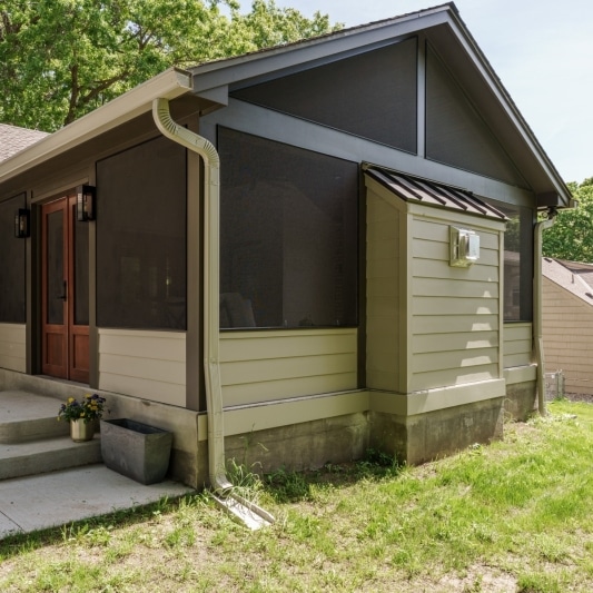 back corner view of porch