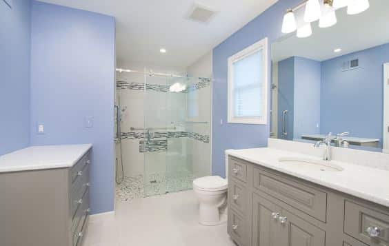  Mirror Bathroom cabinet Plumbing fixture Sink Cabinetry Tap Property Building Bathroom sink Blue