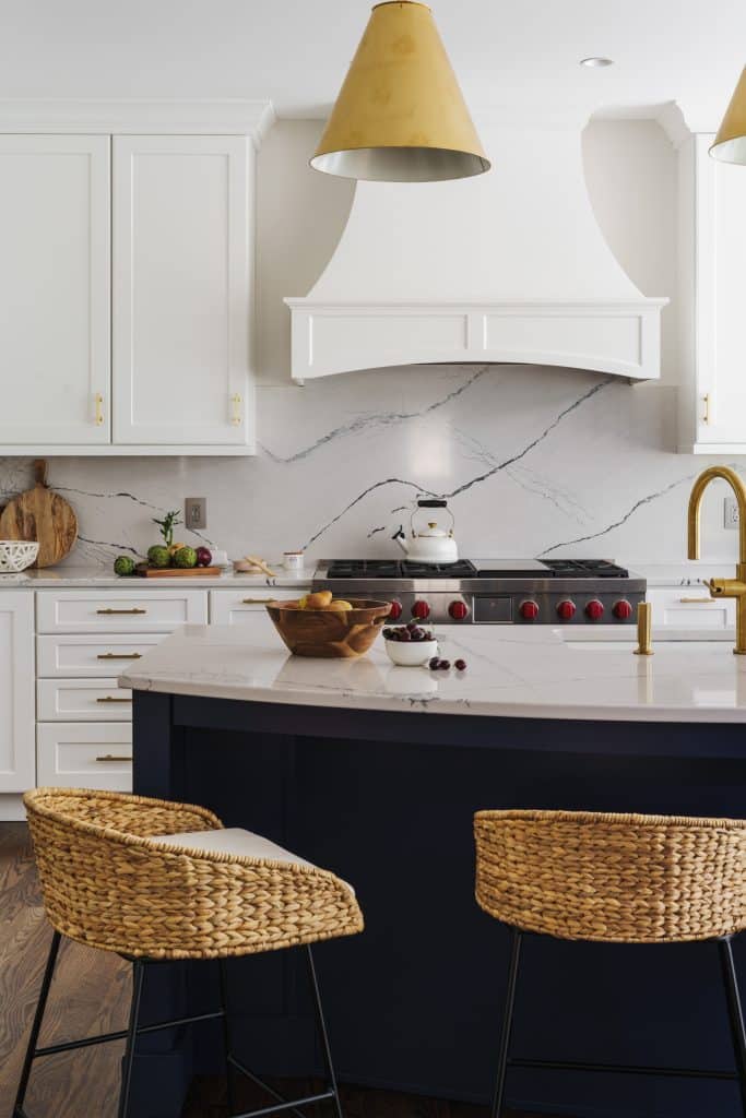 Leawood kitchen remodel | white and navy kitchen