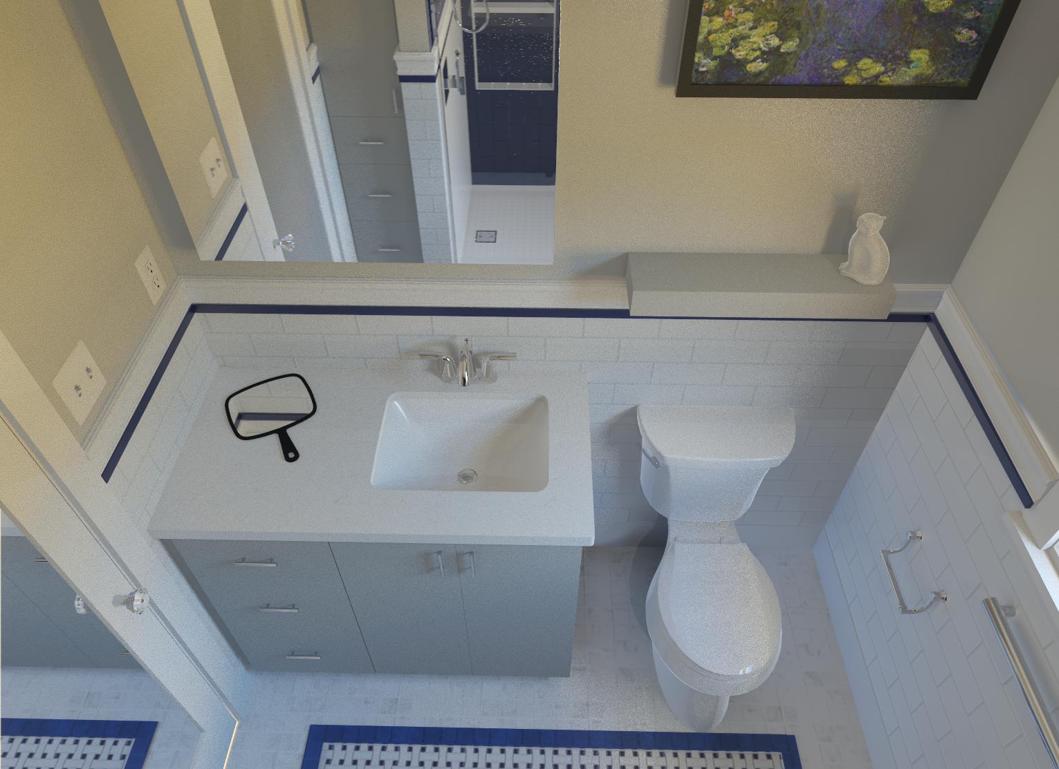 Hallway bathroom rendering