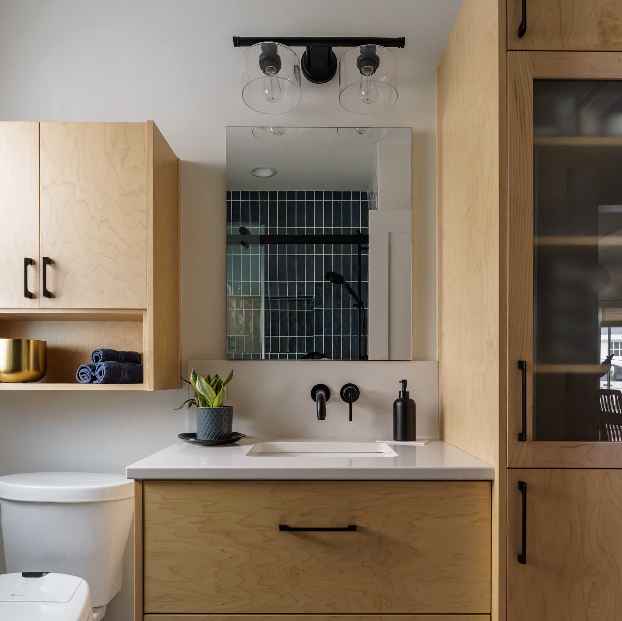 Contemporary hall bathroom remodel