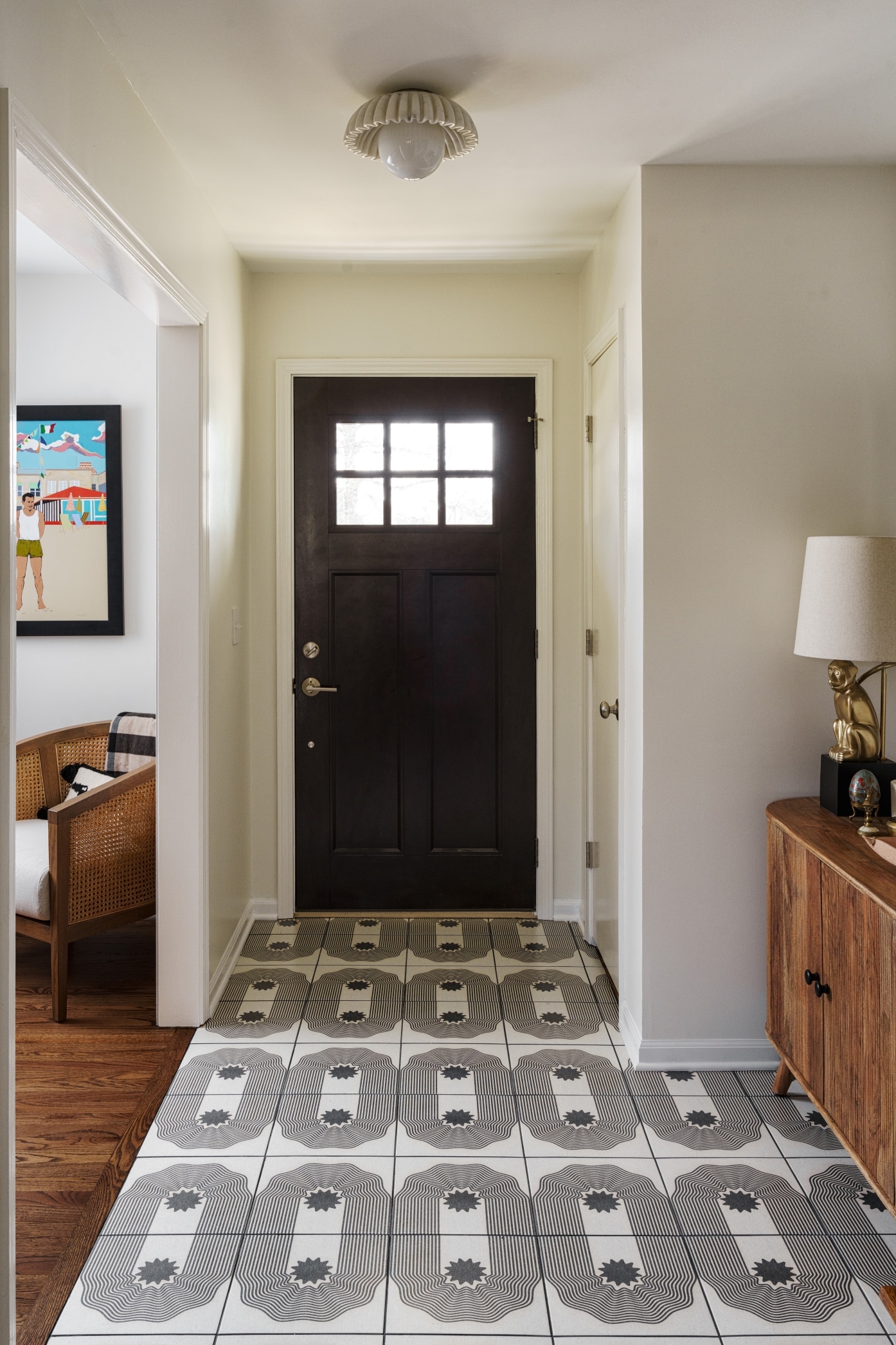 Entryway front door after