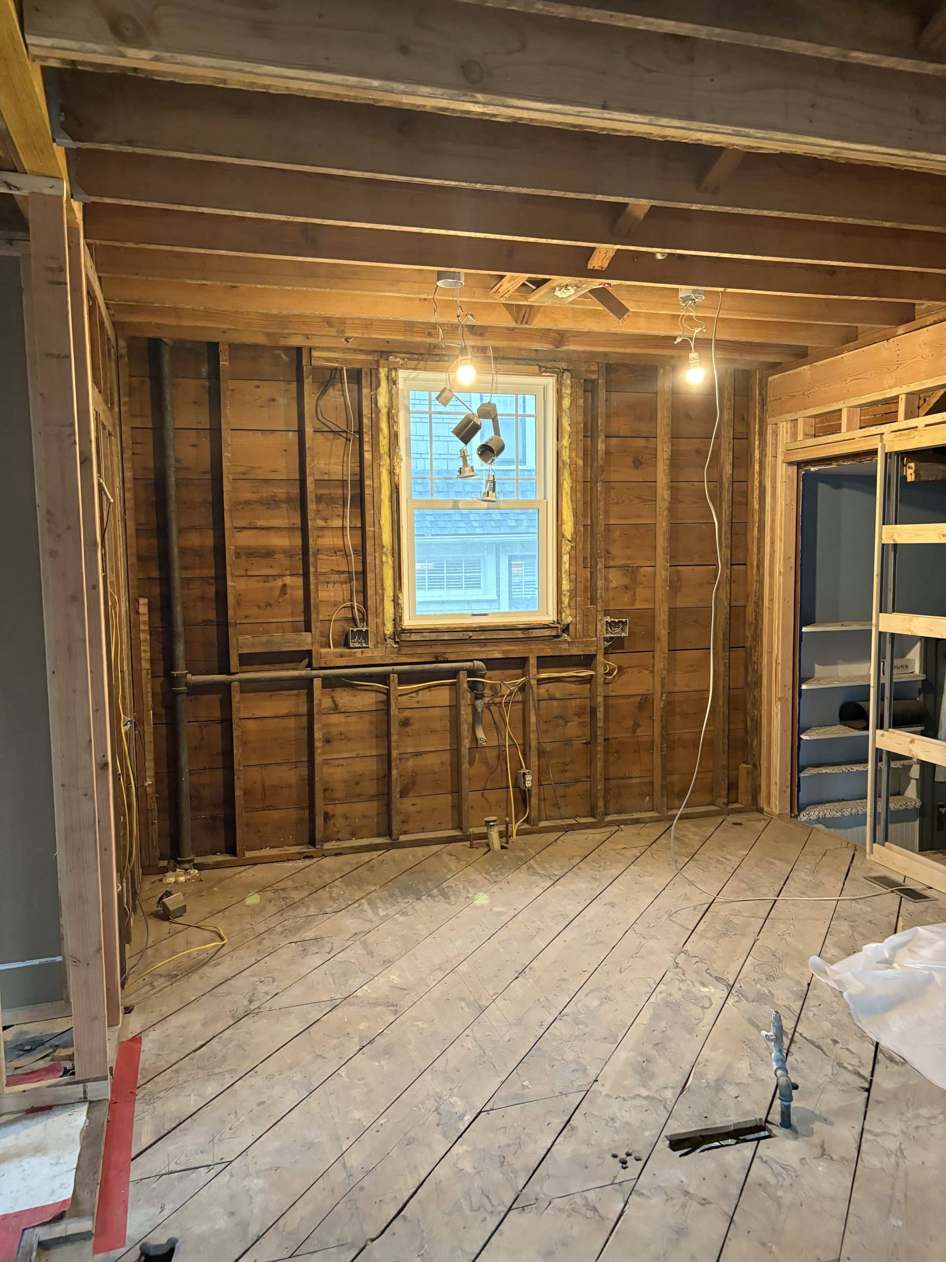 demod the framing from the wall that seperated the kitchen and dining room