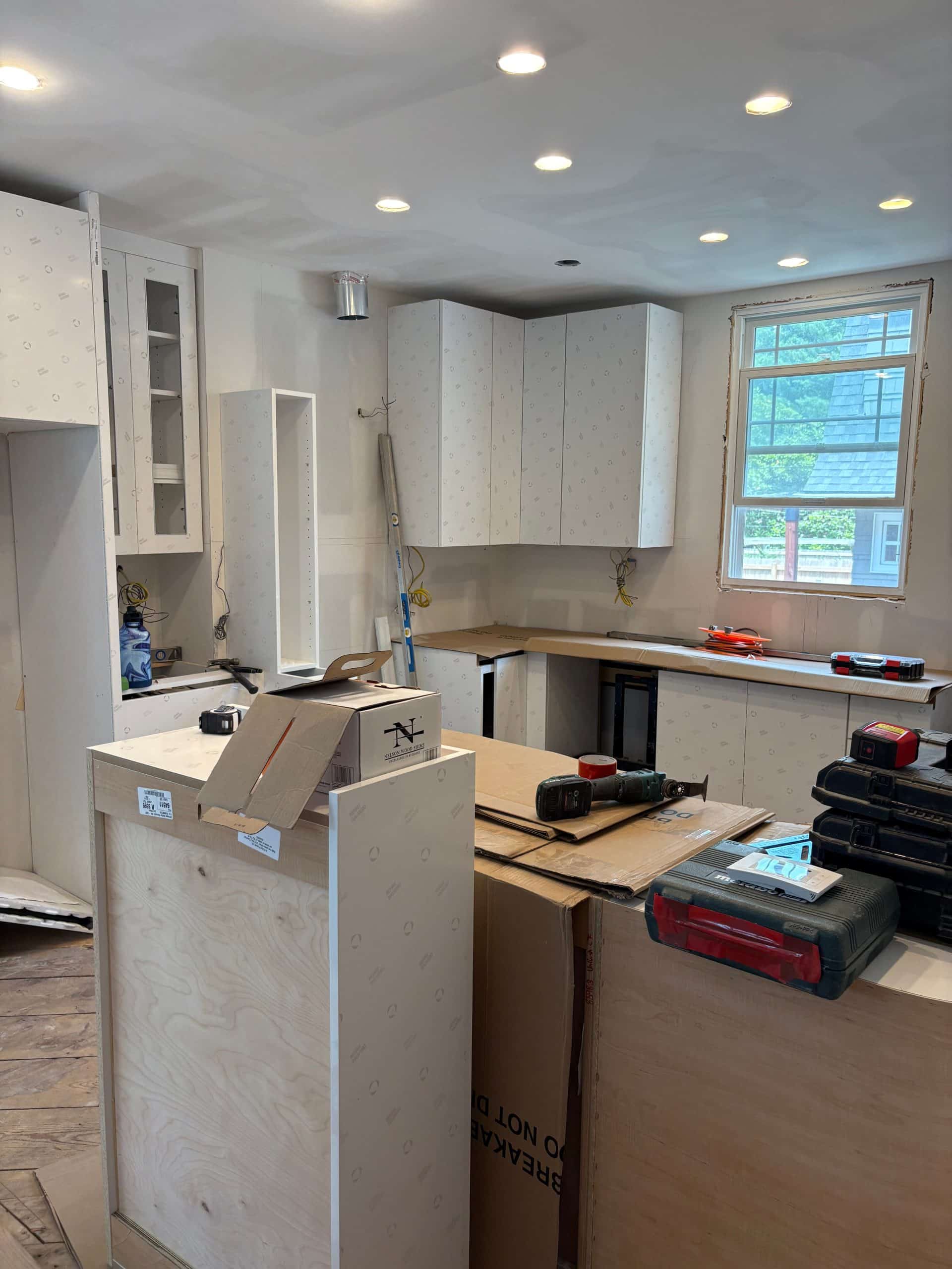 cabinet install in brookside kitchen remodel project