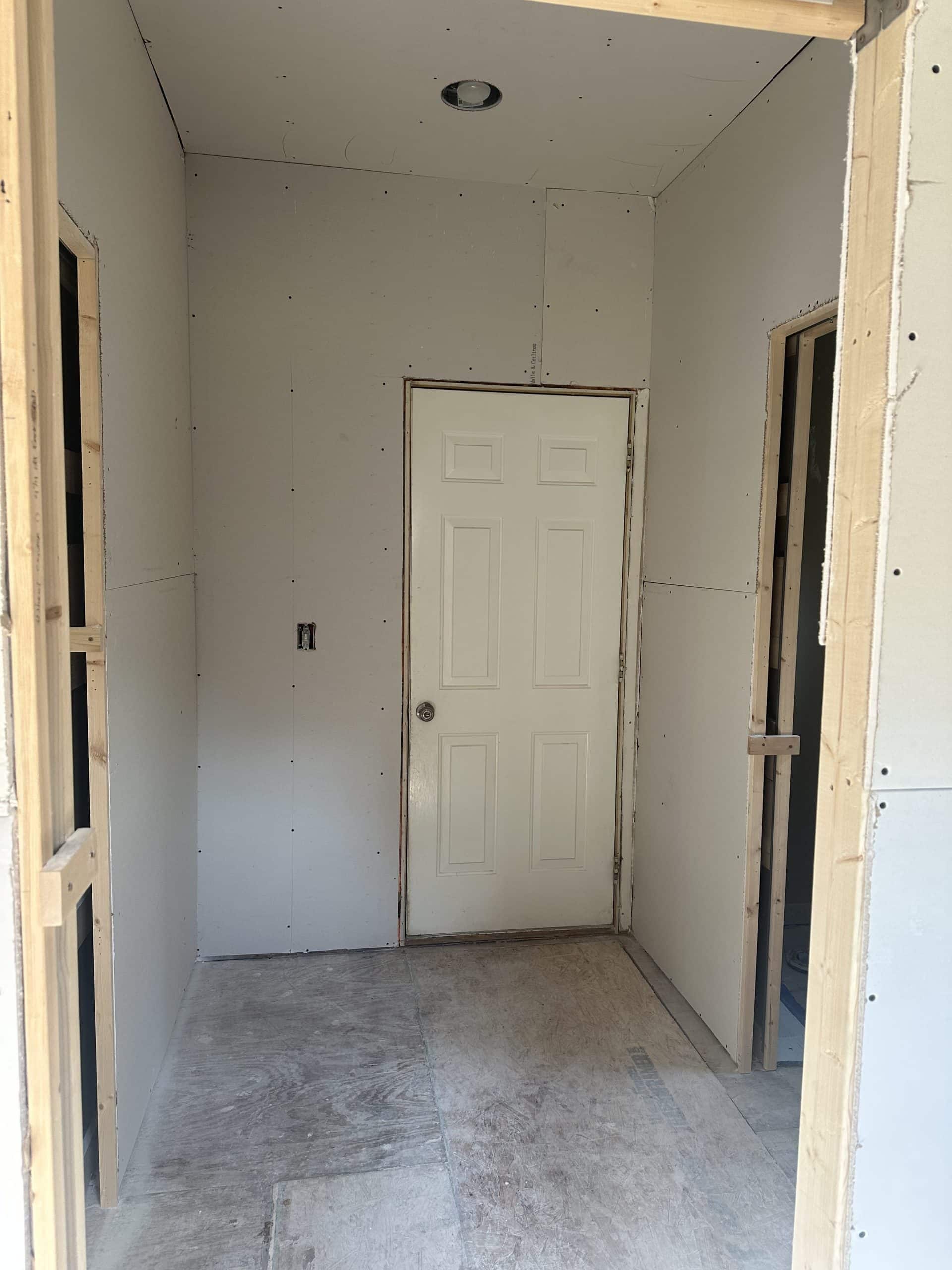 drywall entryway off garage