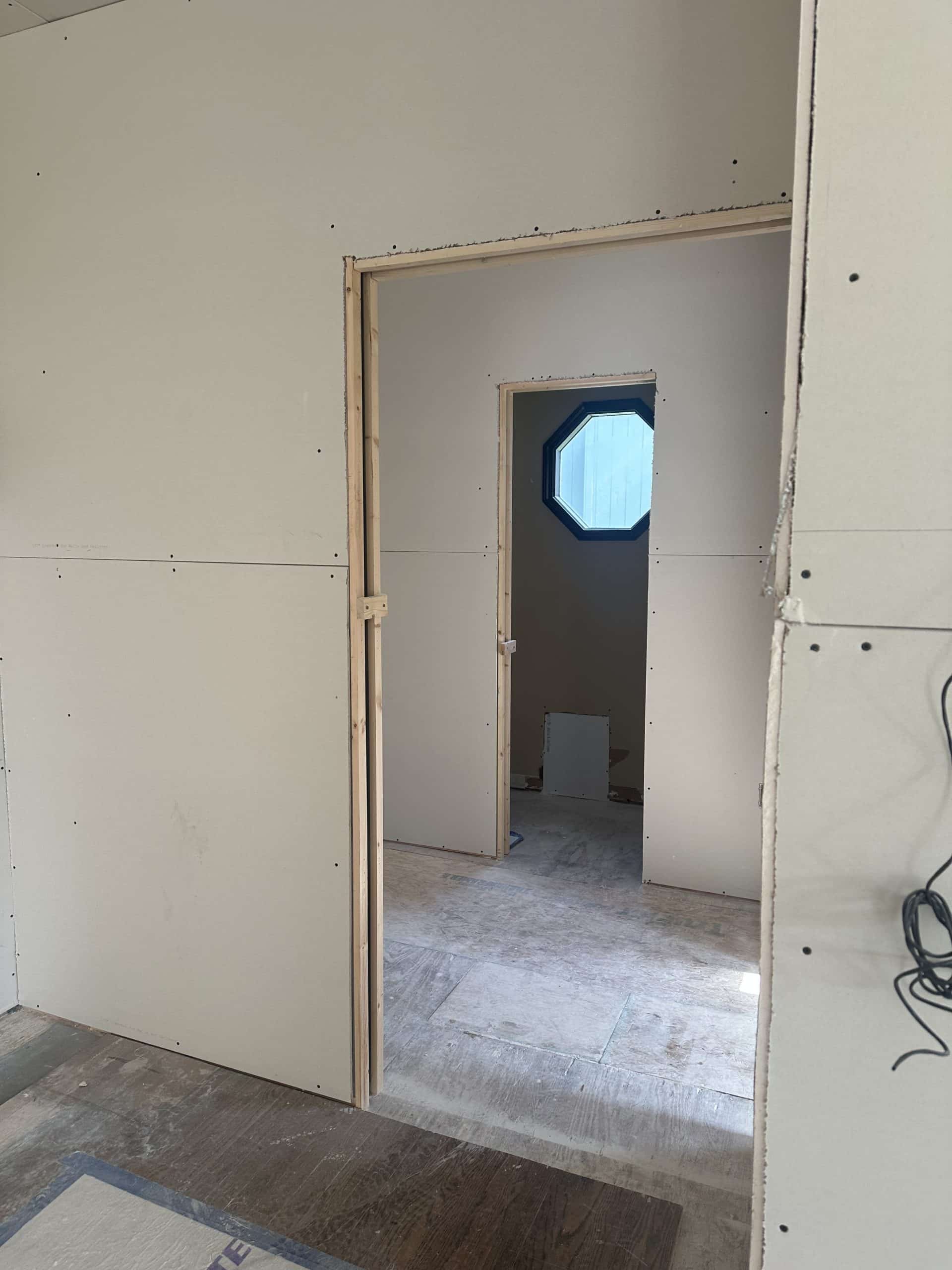 drywall for bathroom hall area