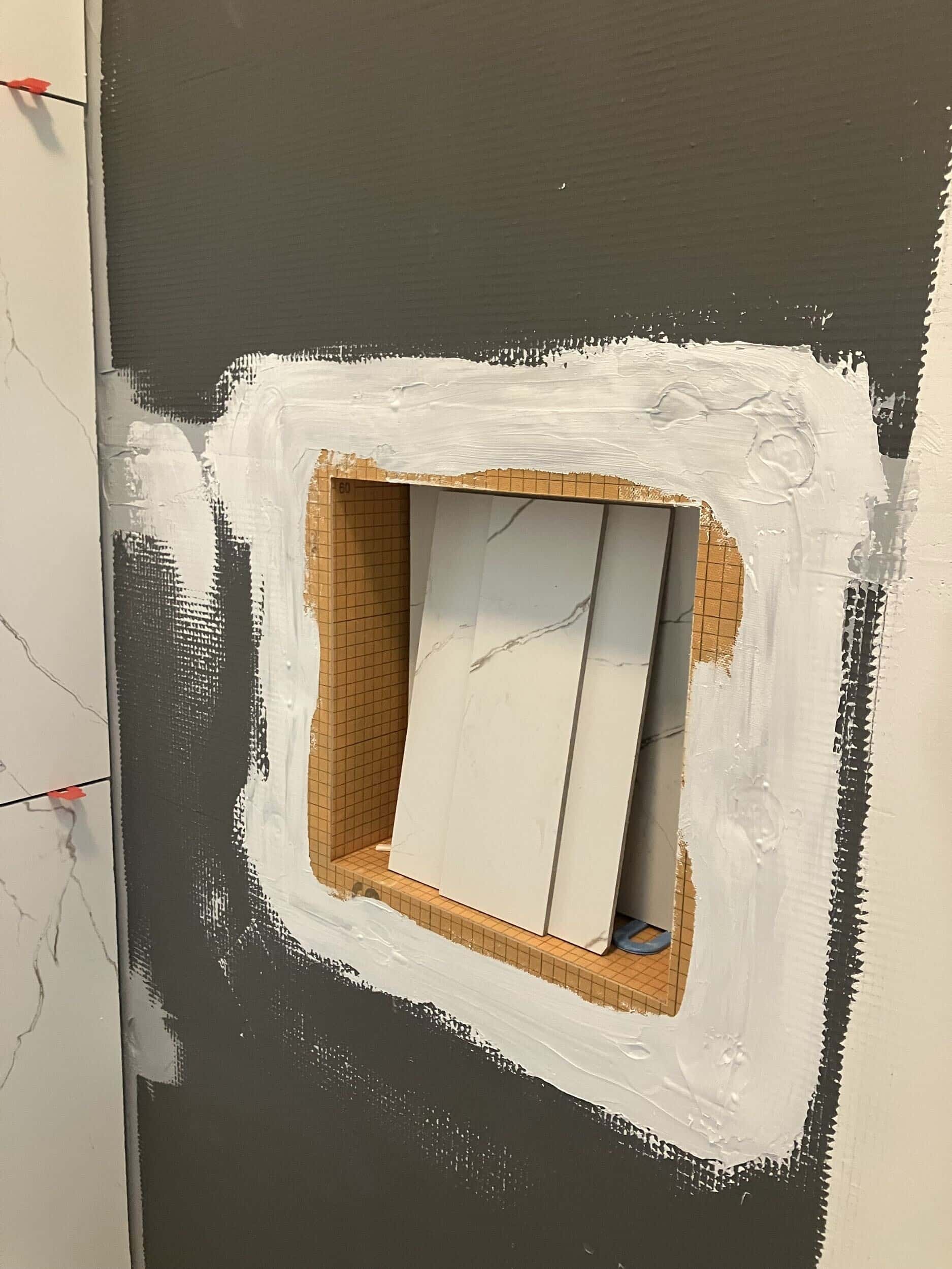 shower niche install