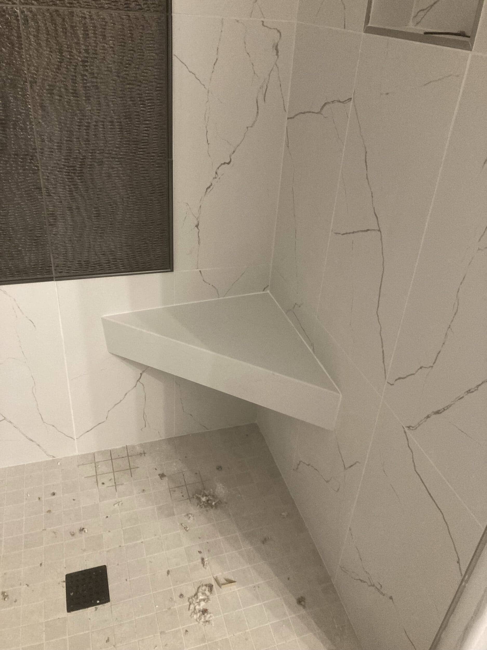 shower shelf seat finished