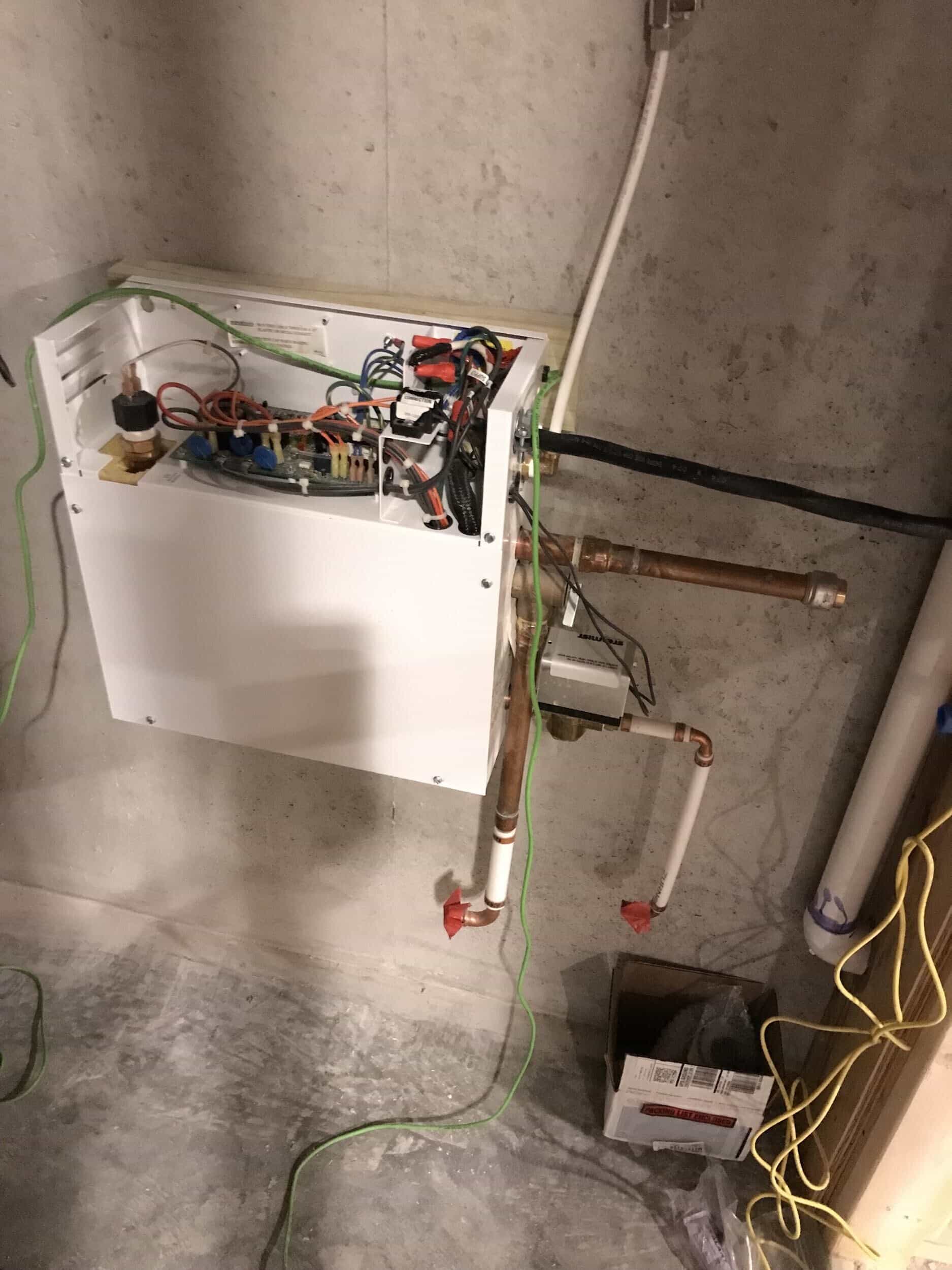 electrical rough in phase of basement remodel in leawood