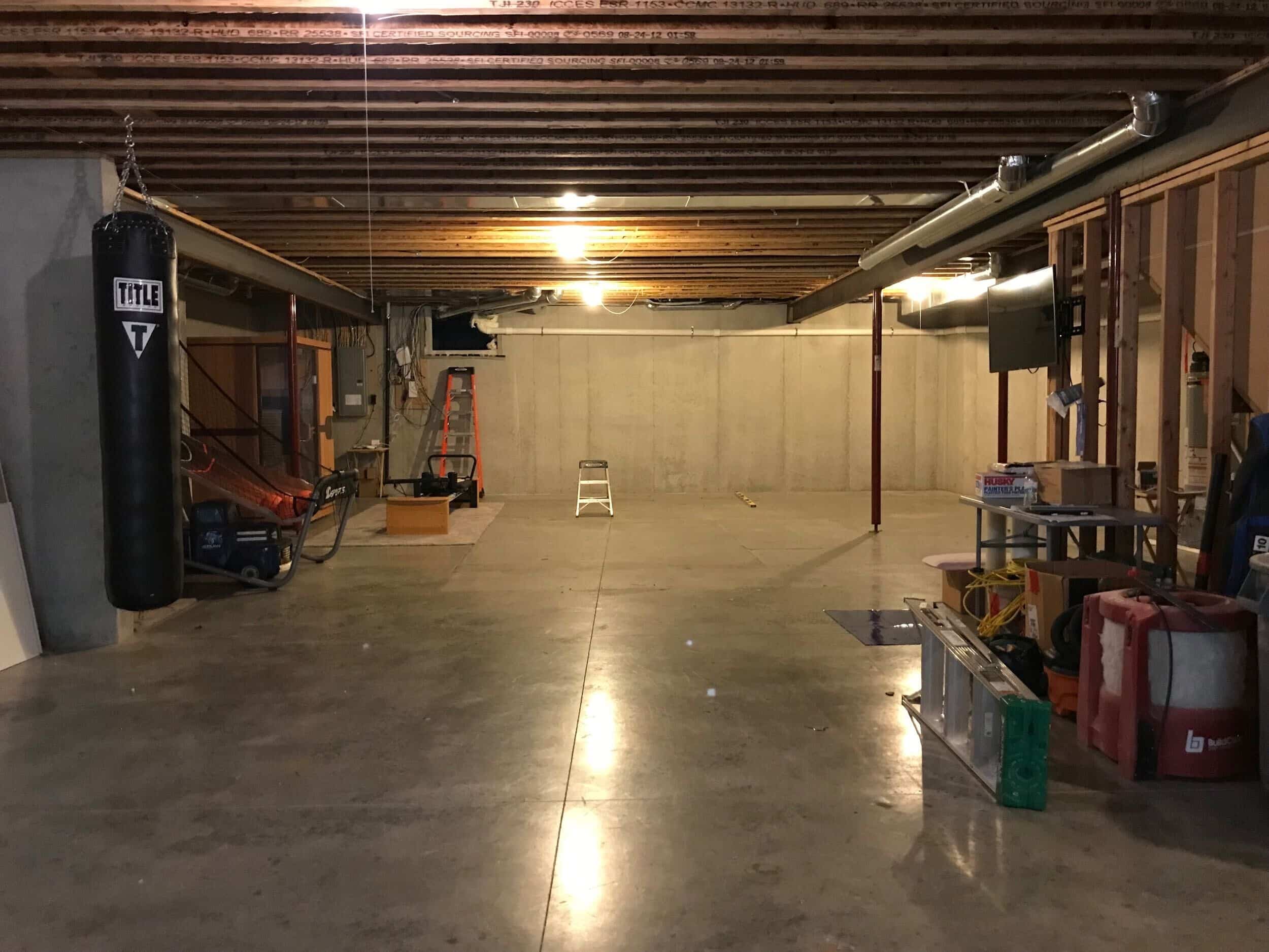 cement unfinished basement