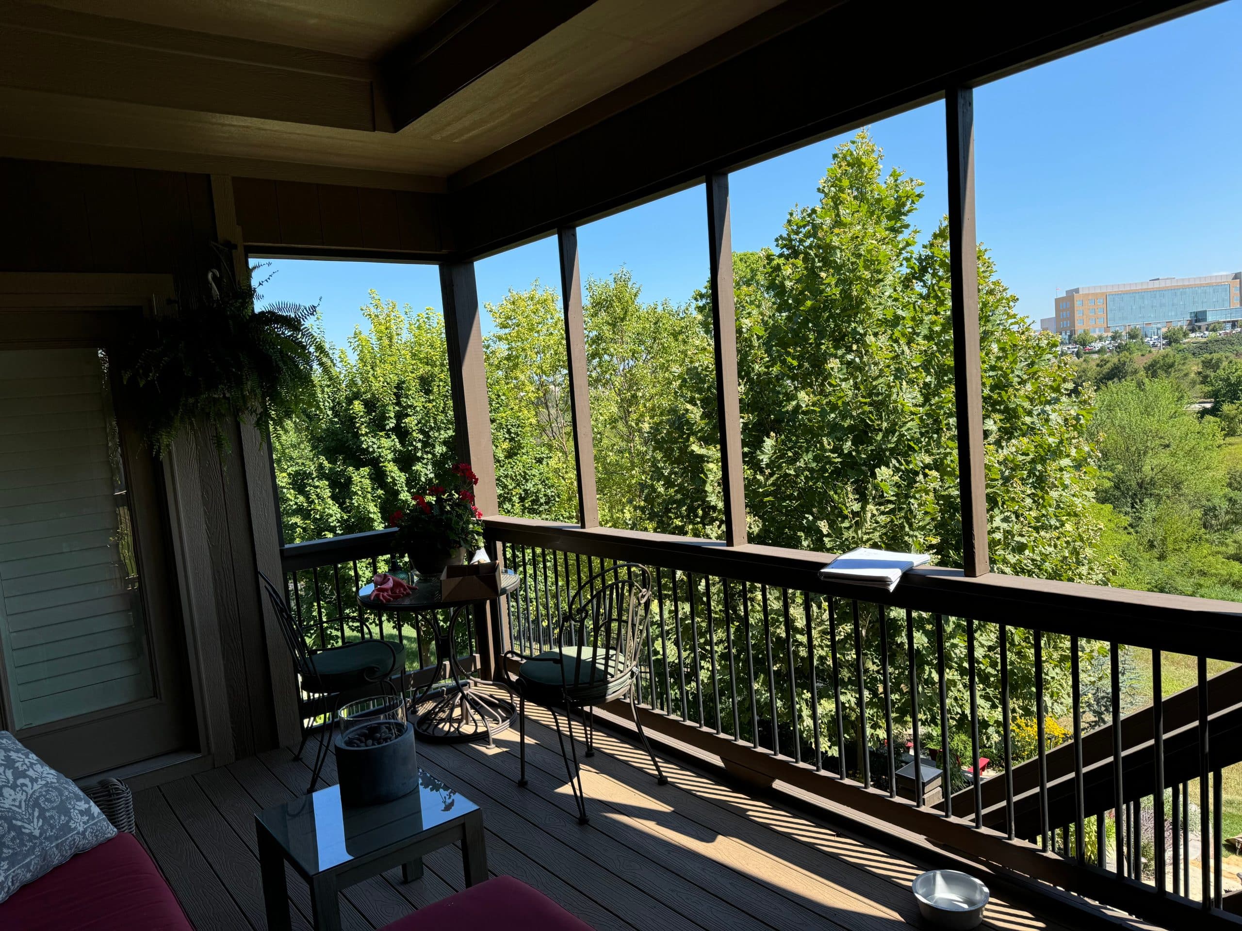 covered deck with roof and no screens