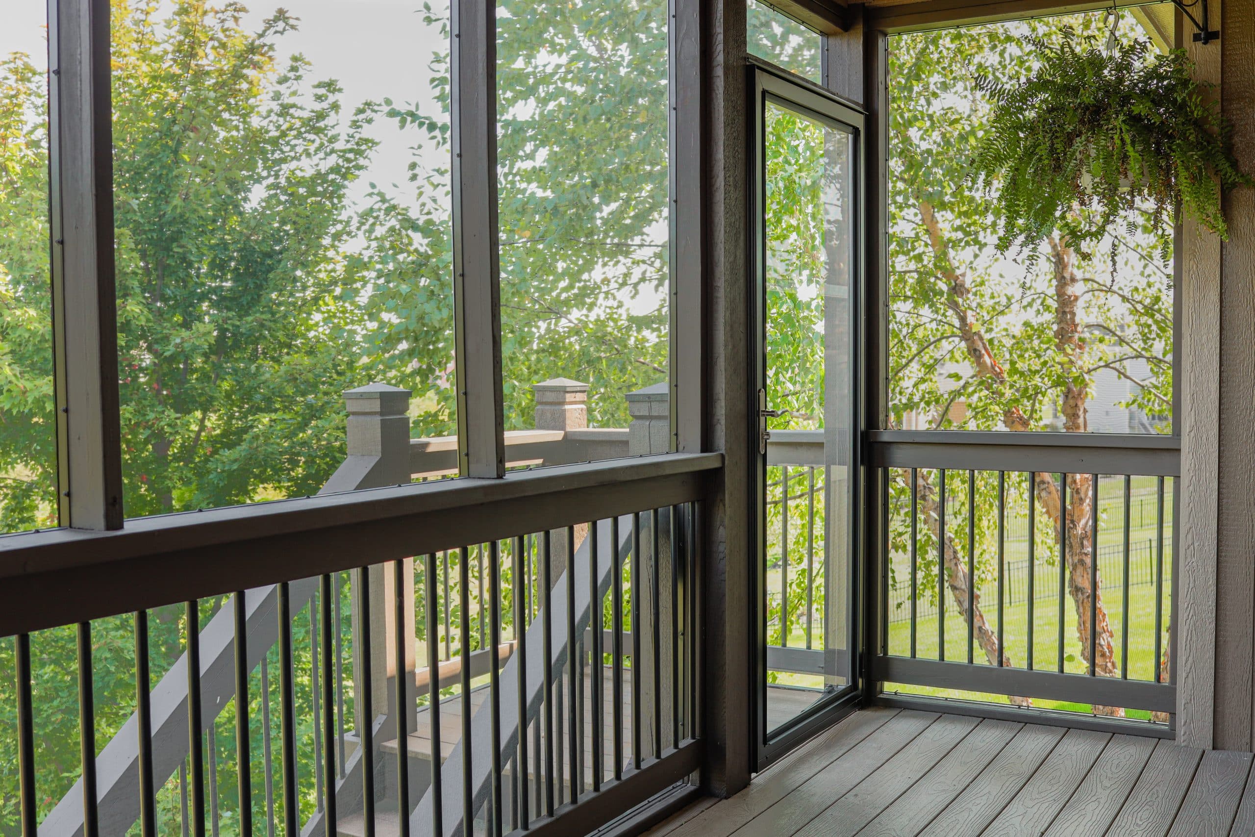 new added screen to deck by our handyman services team to keep bugs and pests out it blends seamlessly with the existing deck structure 