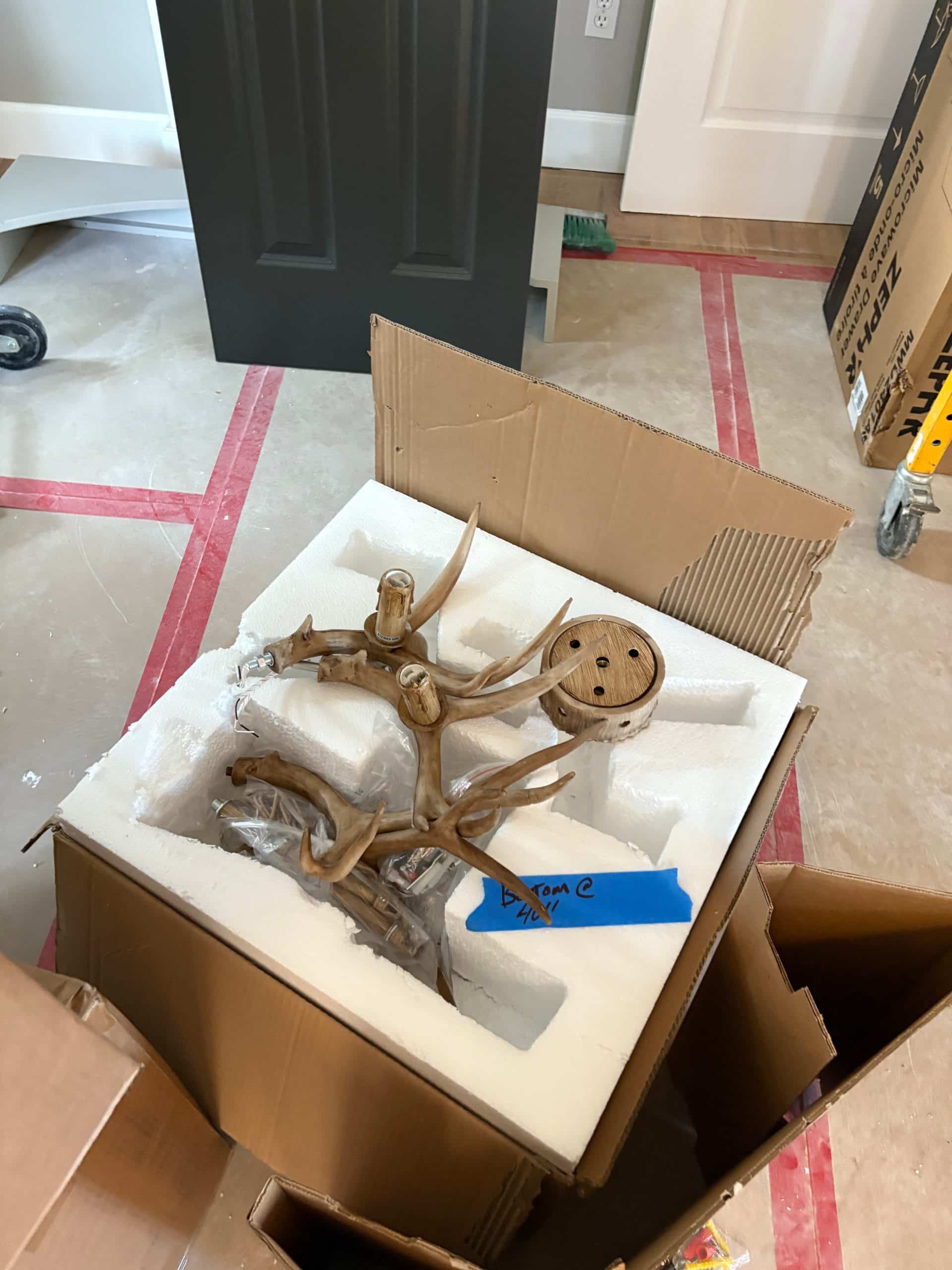 animal faux antler light fixture