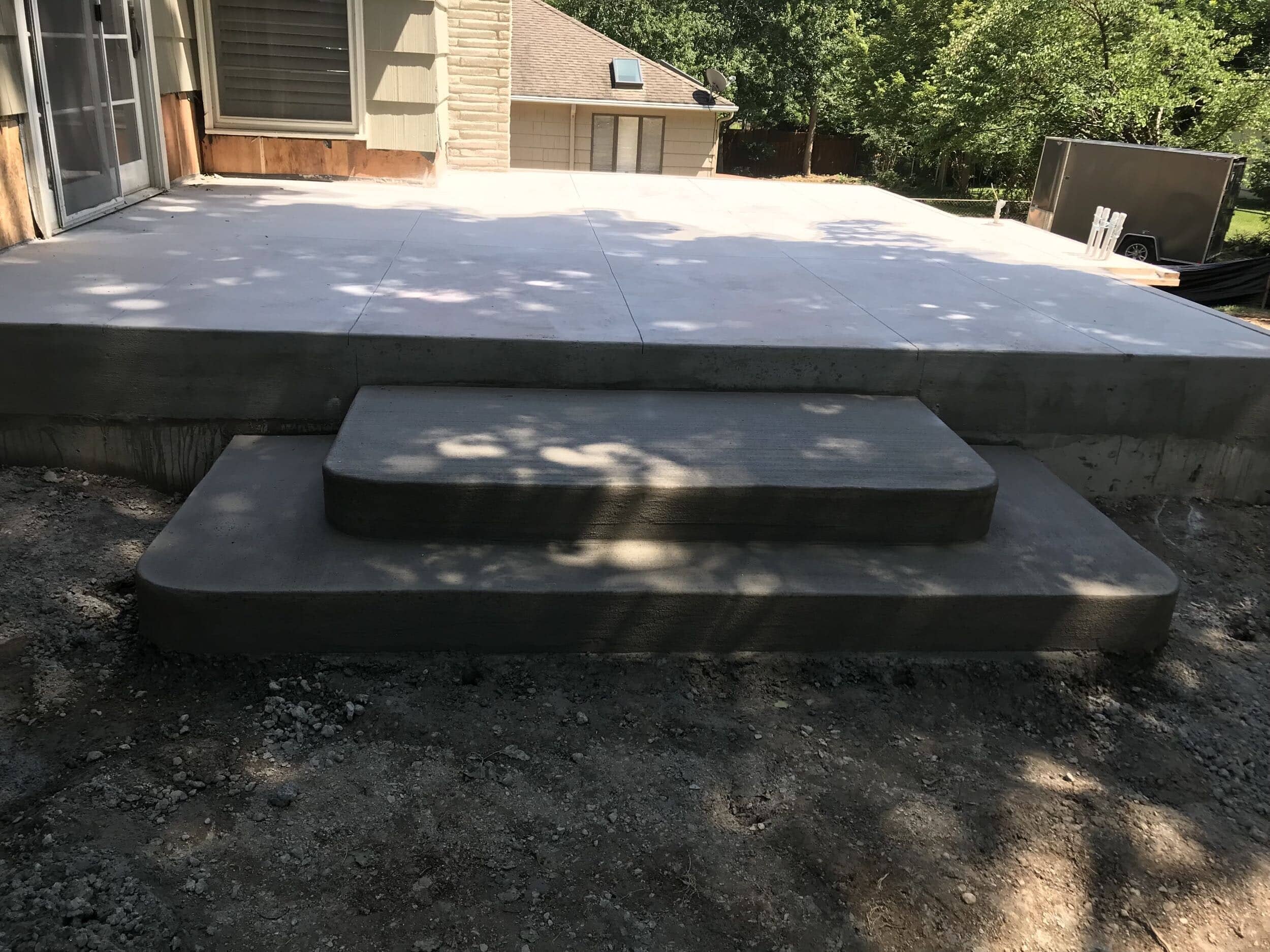concrete poured steps