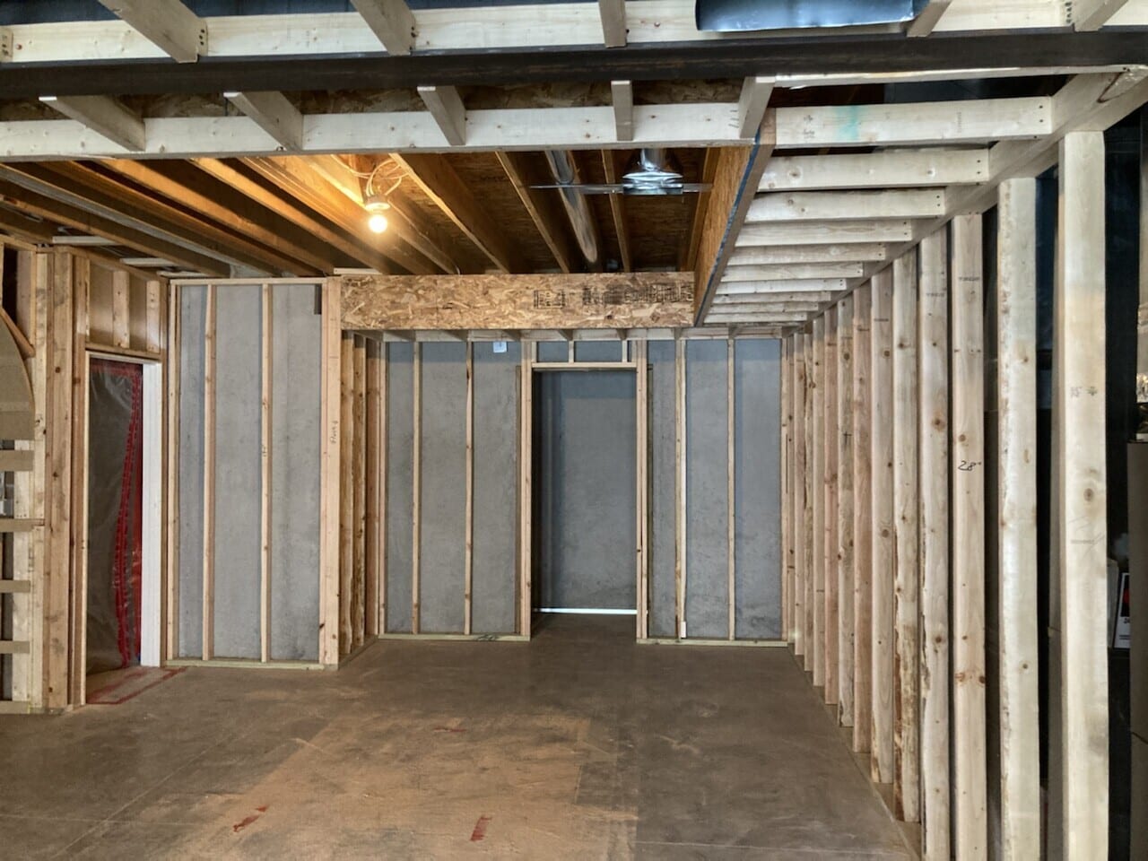 basement kitchen framing