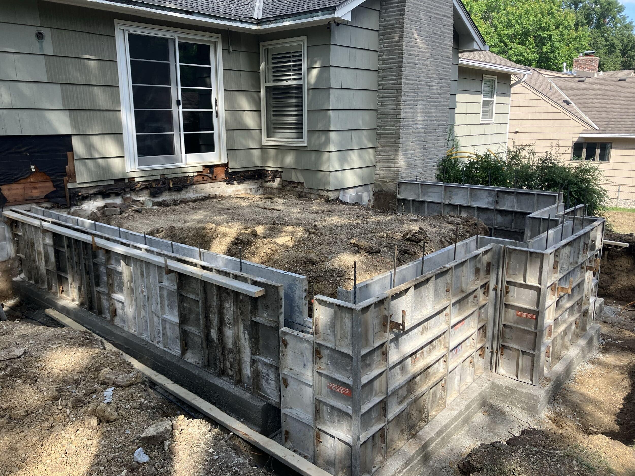 concrete pour on addition