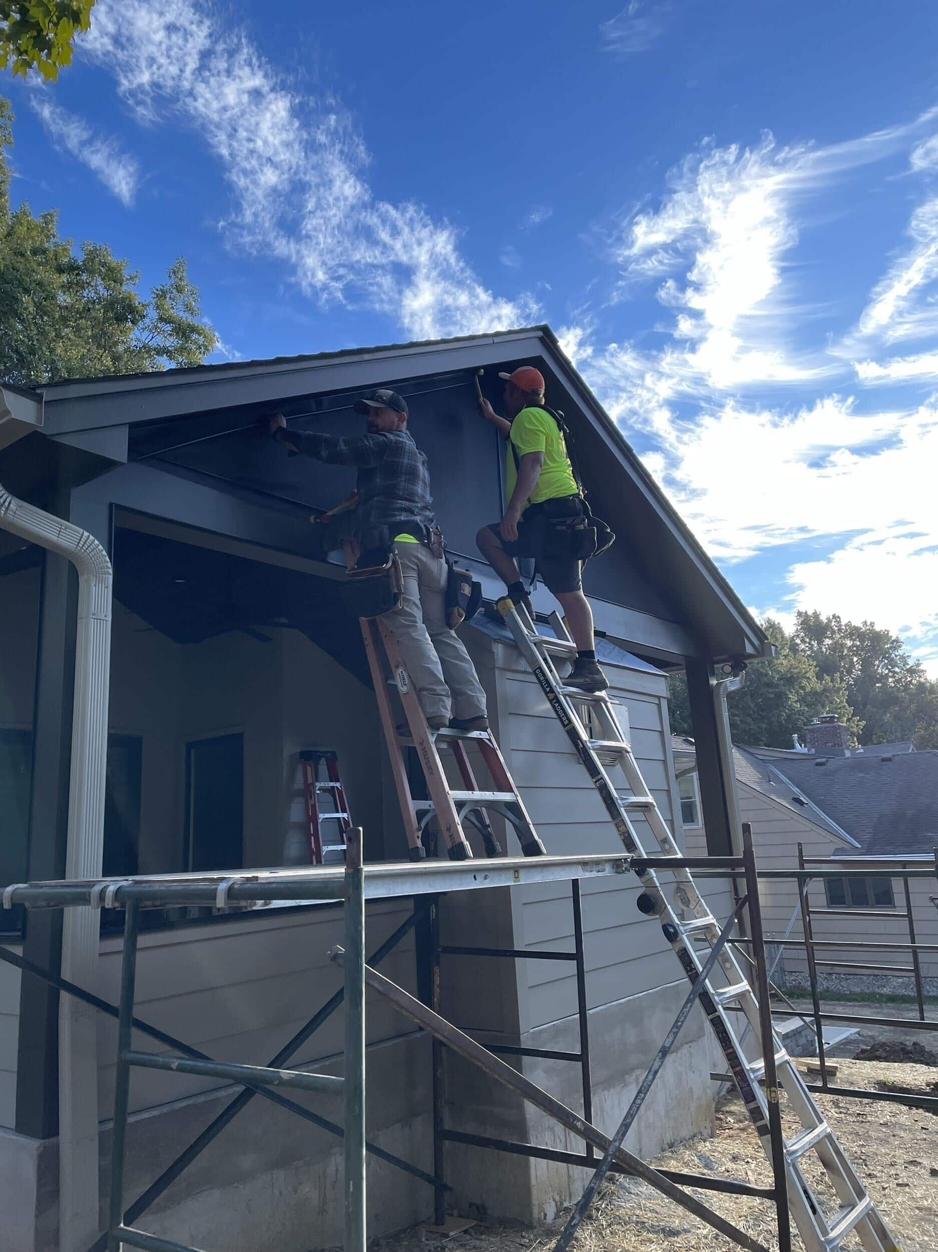 haning screen on porch
