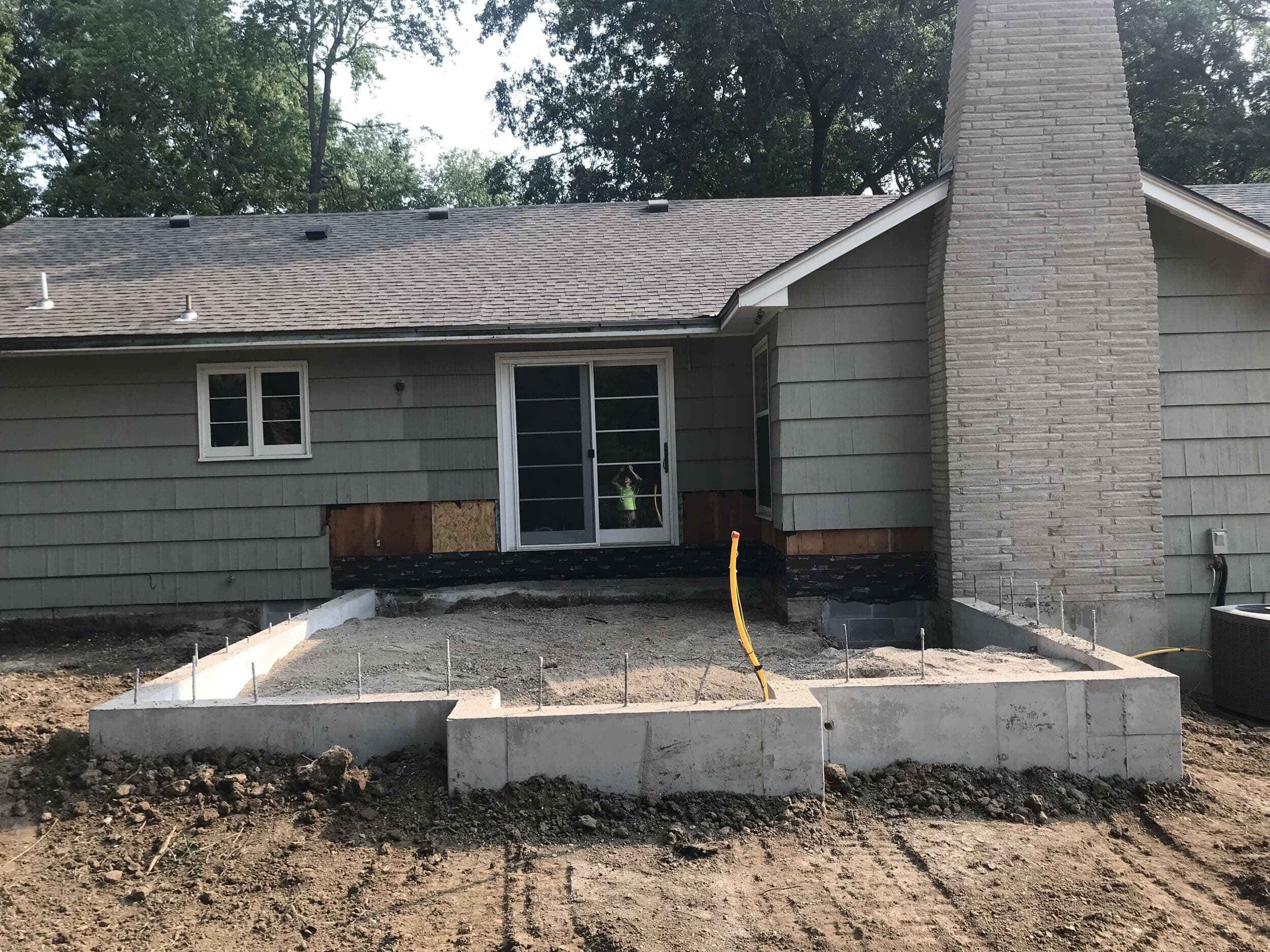 fresh poured concrete foundation