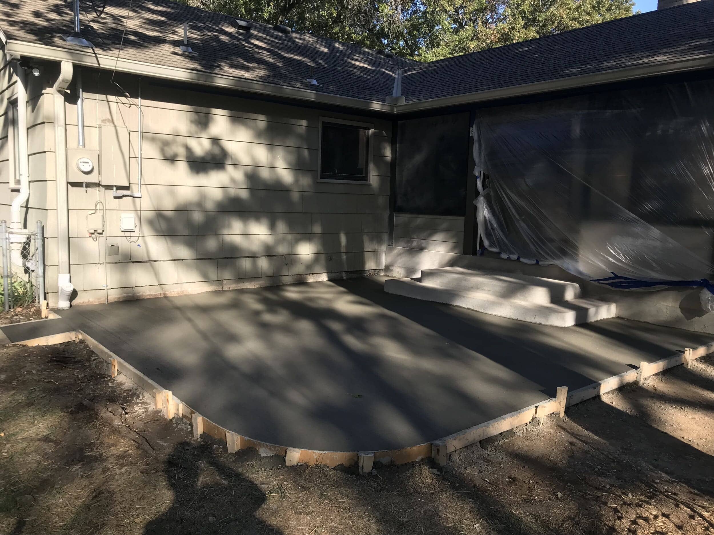 new concrete patio slab