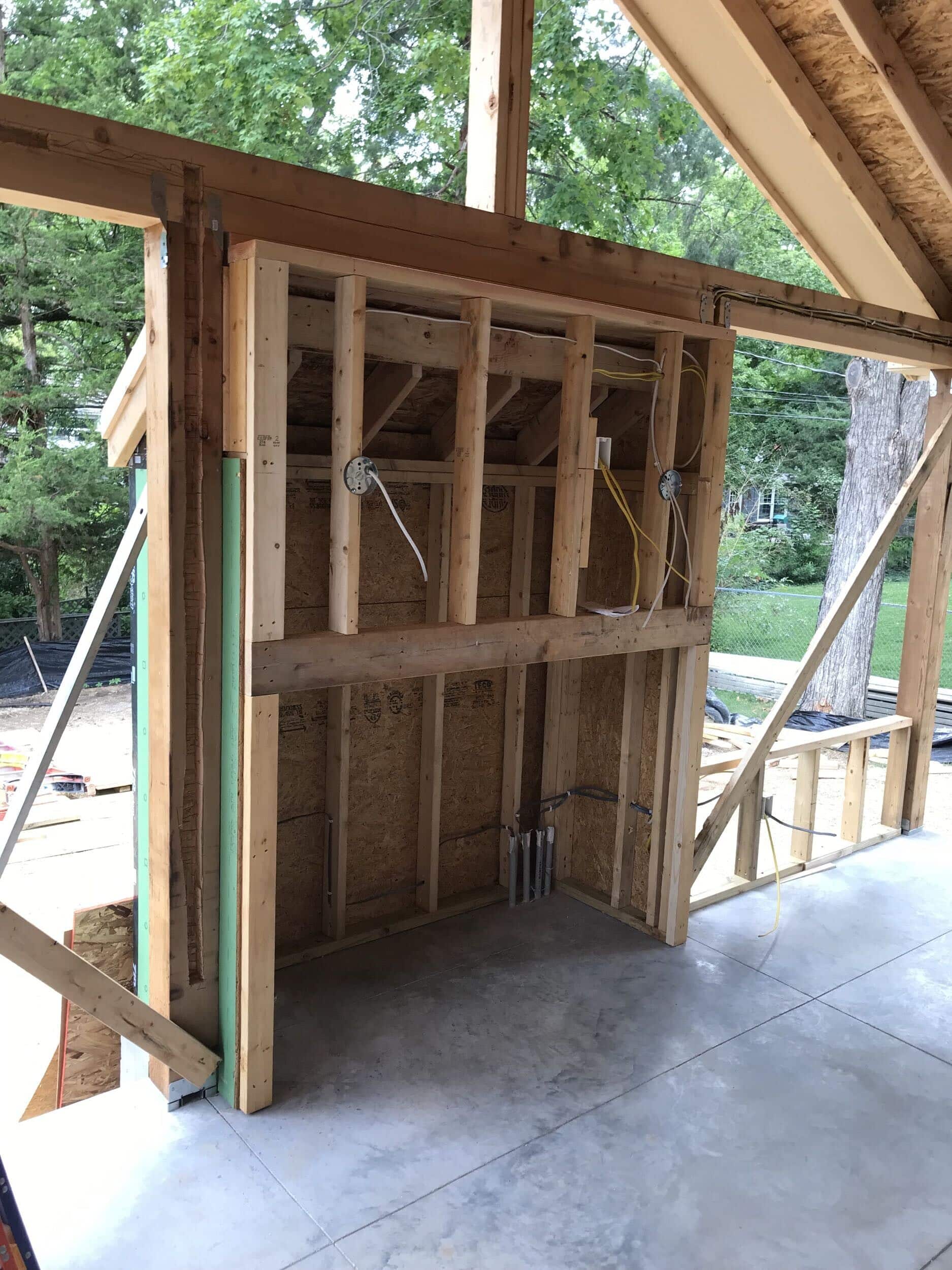 prep for fireplace install new framing up