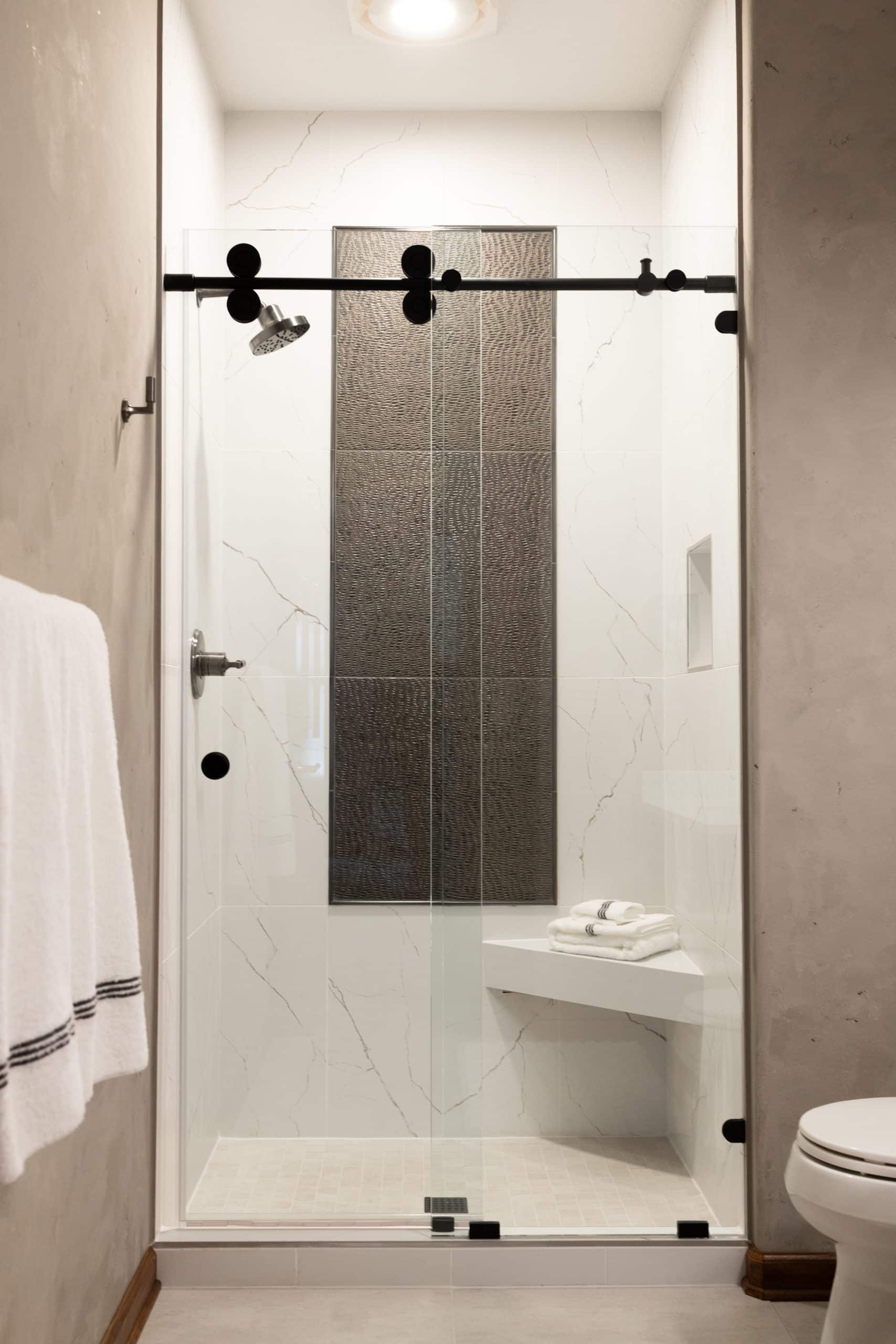 two sliders glass shower pane for door