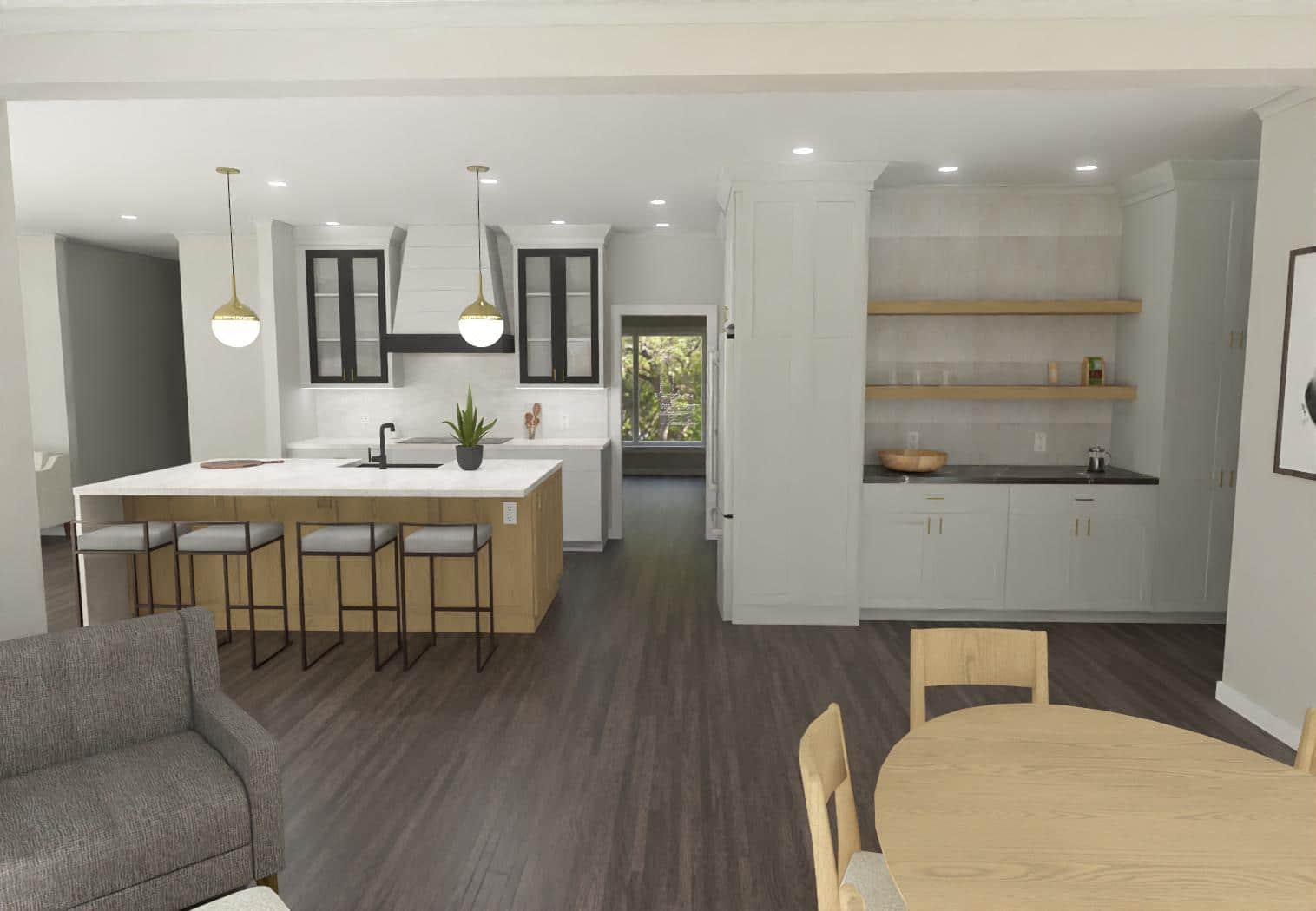 3d rendering of kitchen remodel