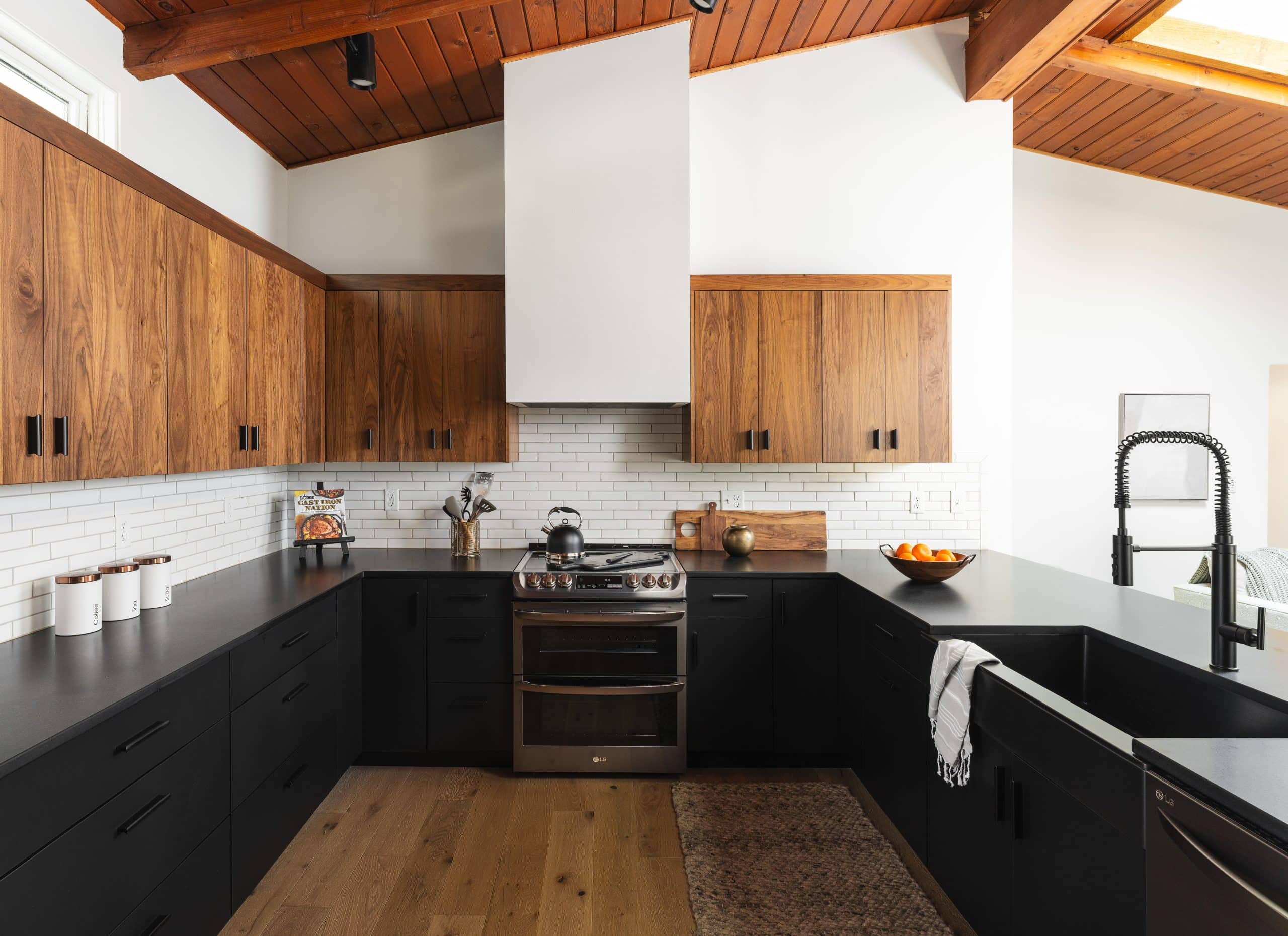 sleek mid century modern kitchen with cambria quartz counters