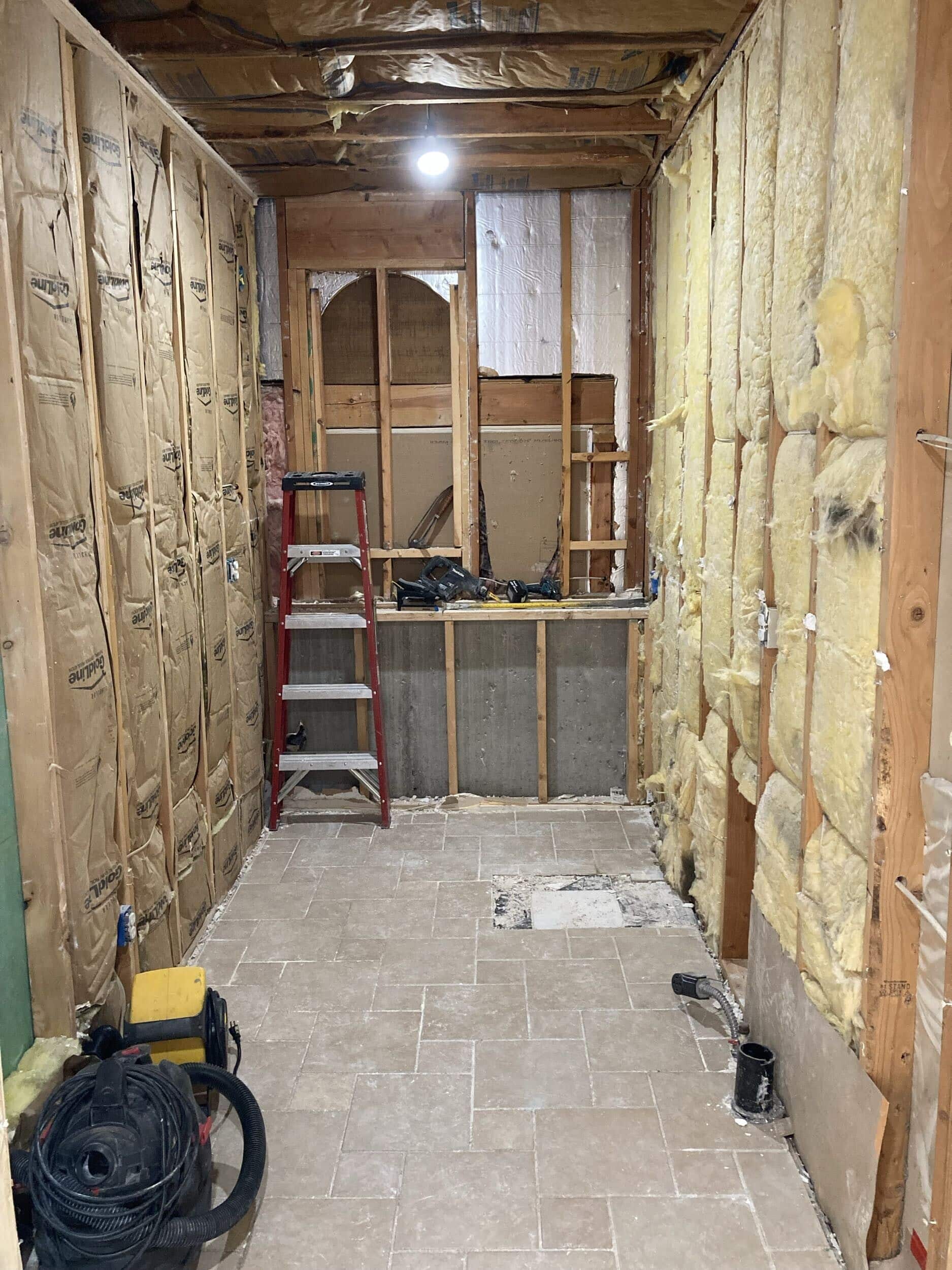 demo of mudroom during handyman remodeling project in lee's summit mo