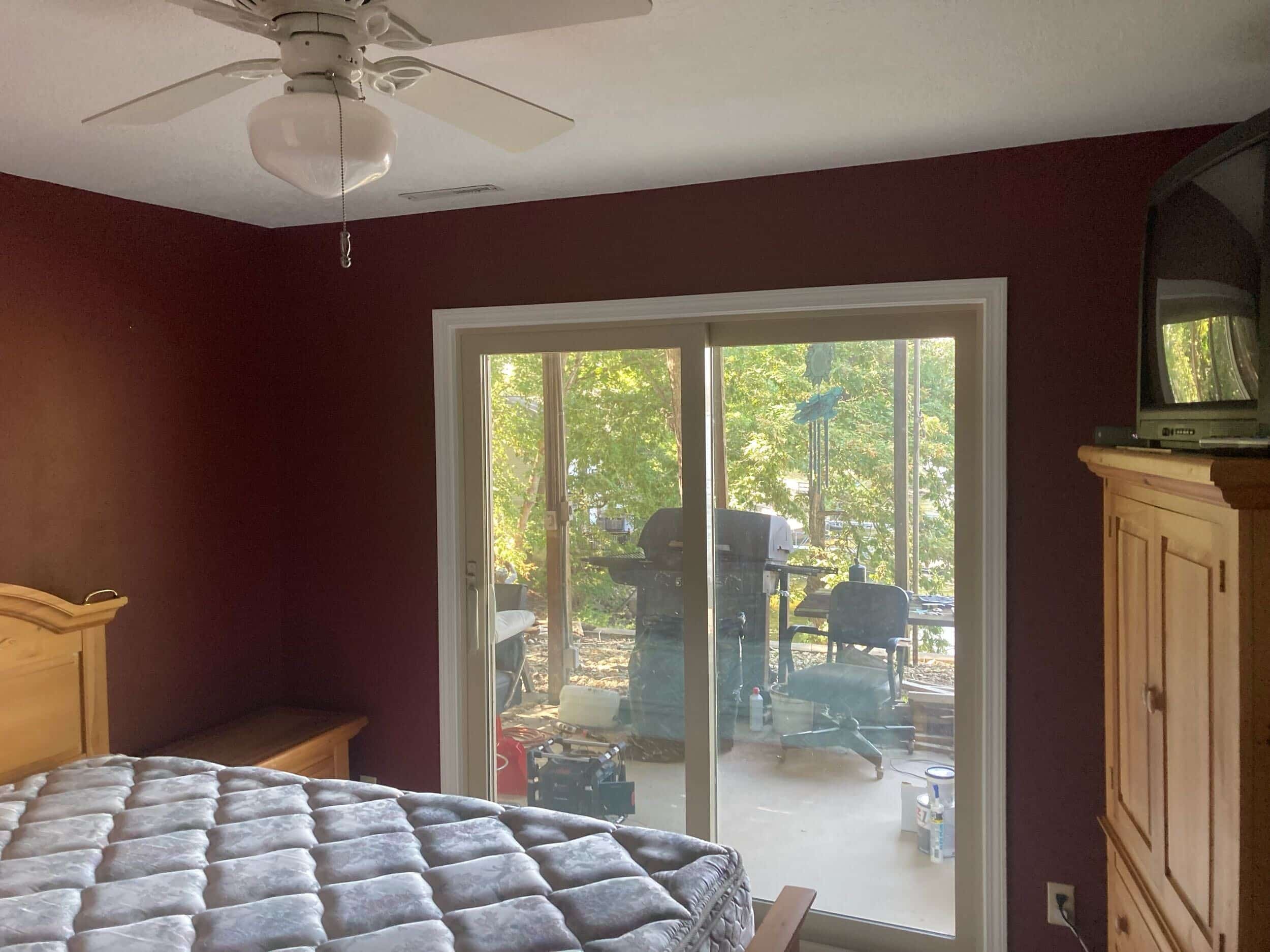 finished water damage repair with new drywall and paint