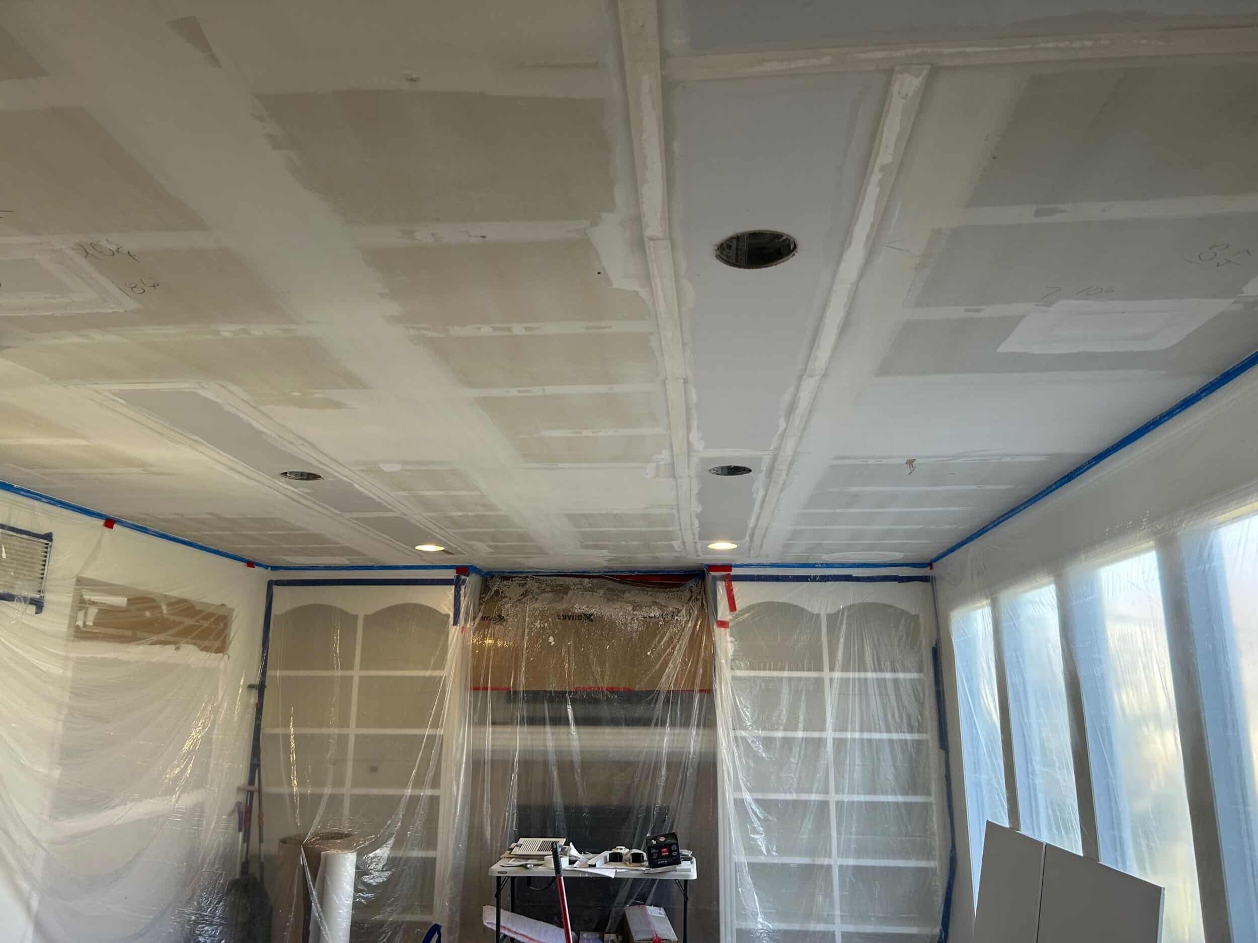 fresh ceiling after popcorn scrape