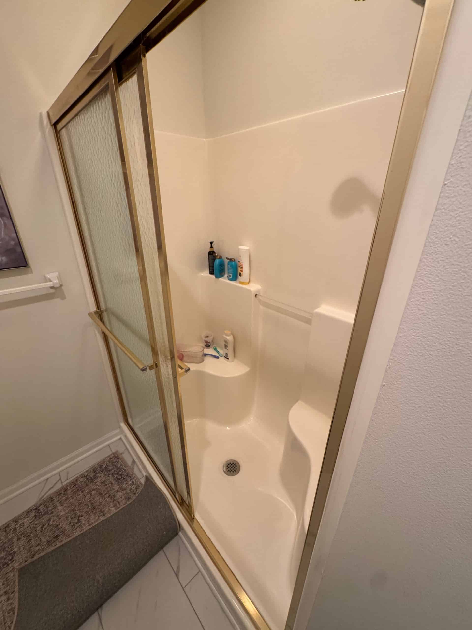 lake bathroom before remodel shower