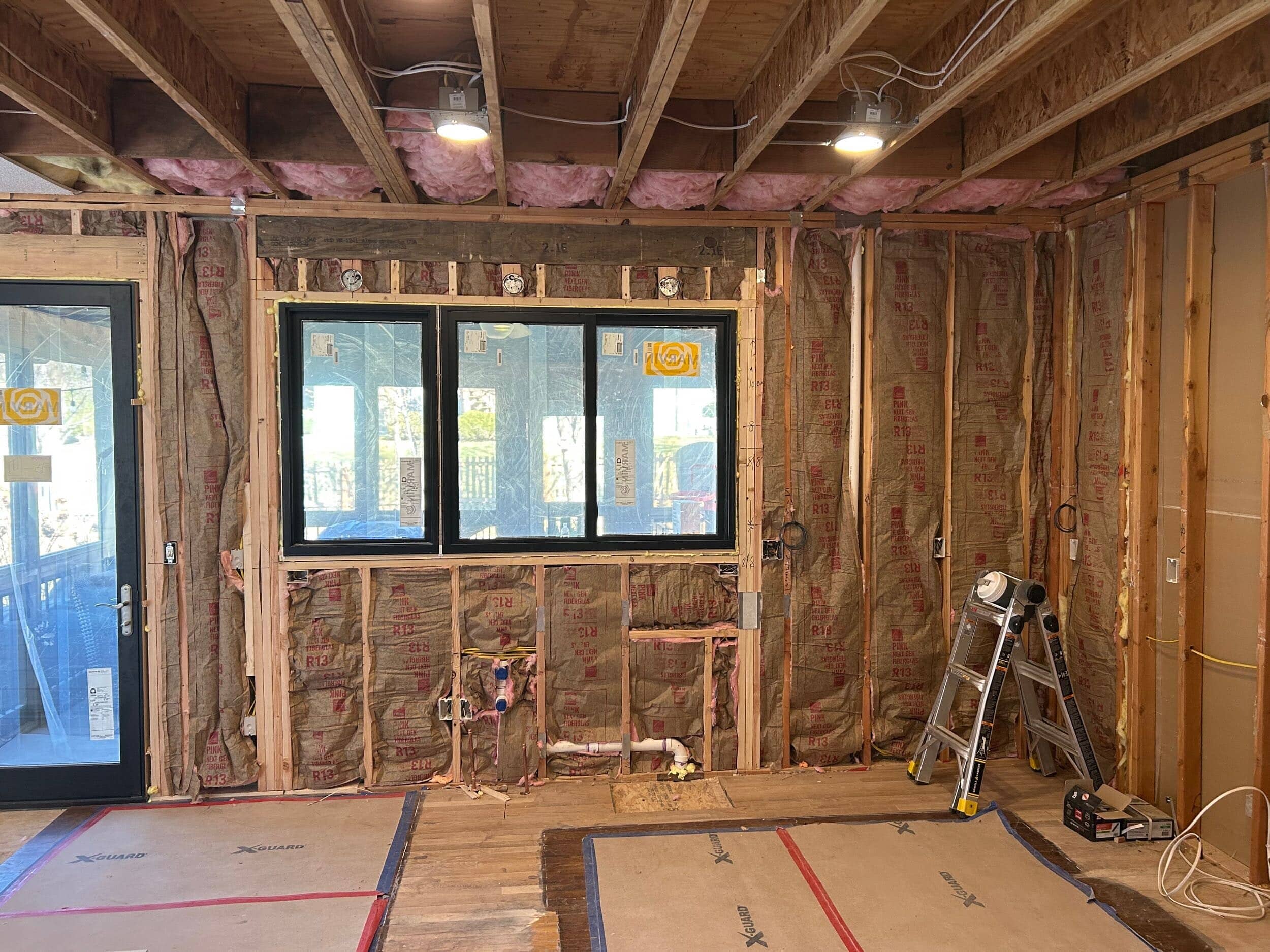 new window and door and insulation