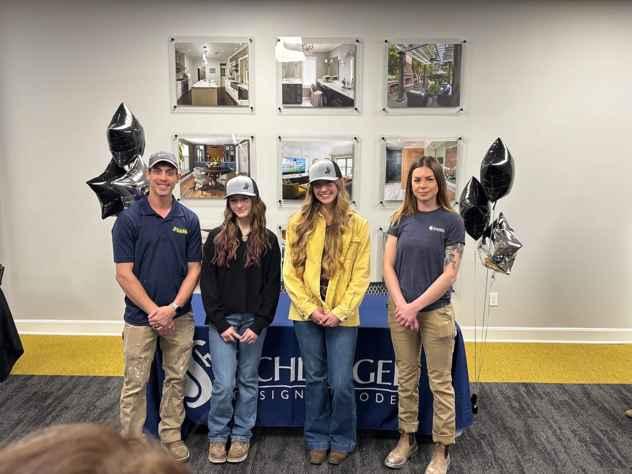 schloegel design remodel handyman team with two new high school apprentice interns joining the production team