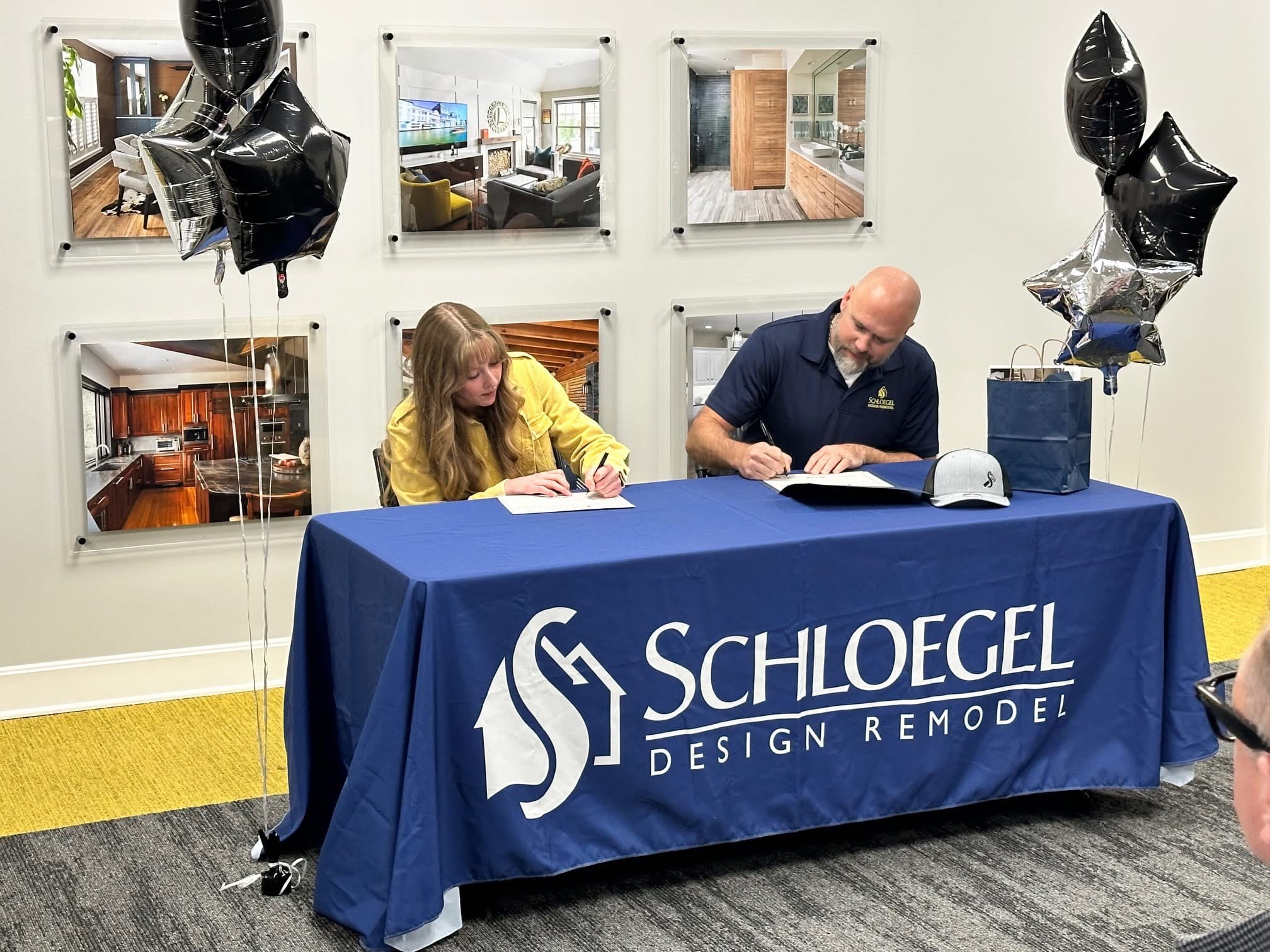 schloegel design remodel handyman team with two new high school apprentice interns joining the production team