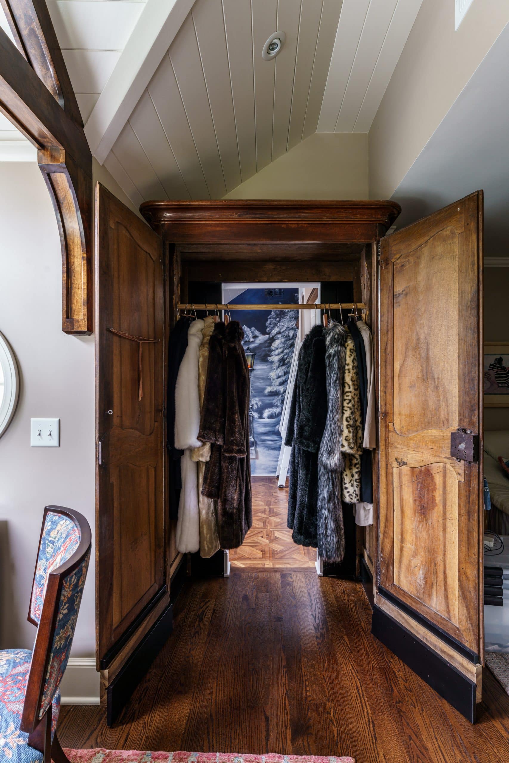 custom narnia inspired wardrobe kids play area