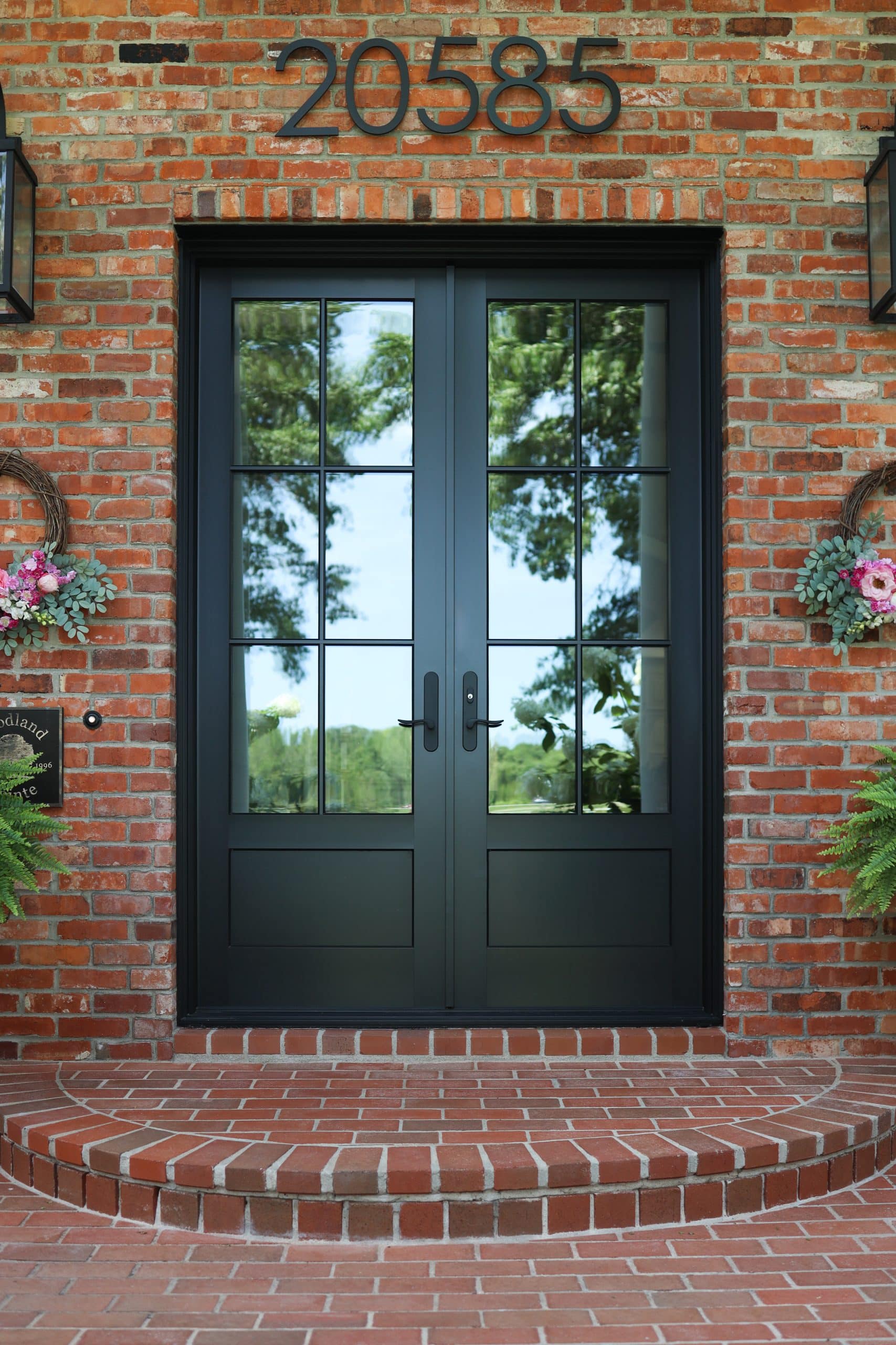 Double French 6-Light Front Doors in Black
